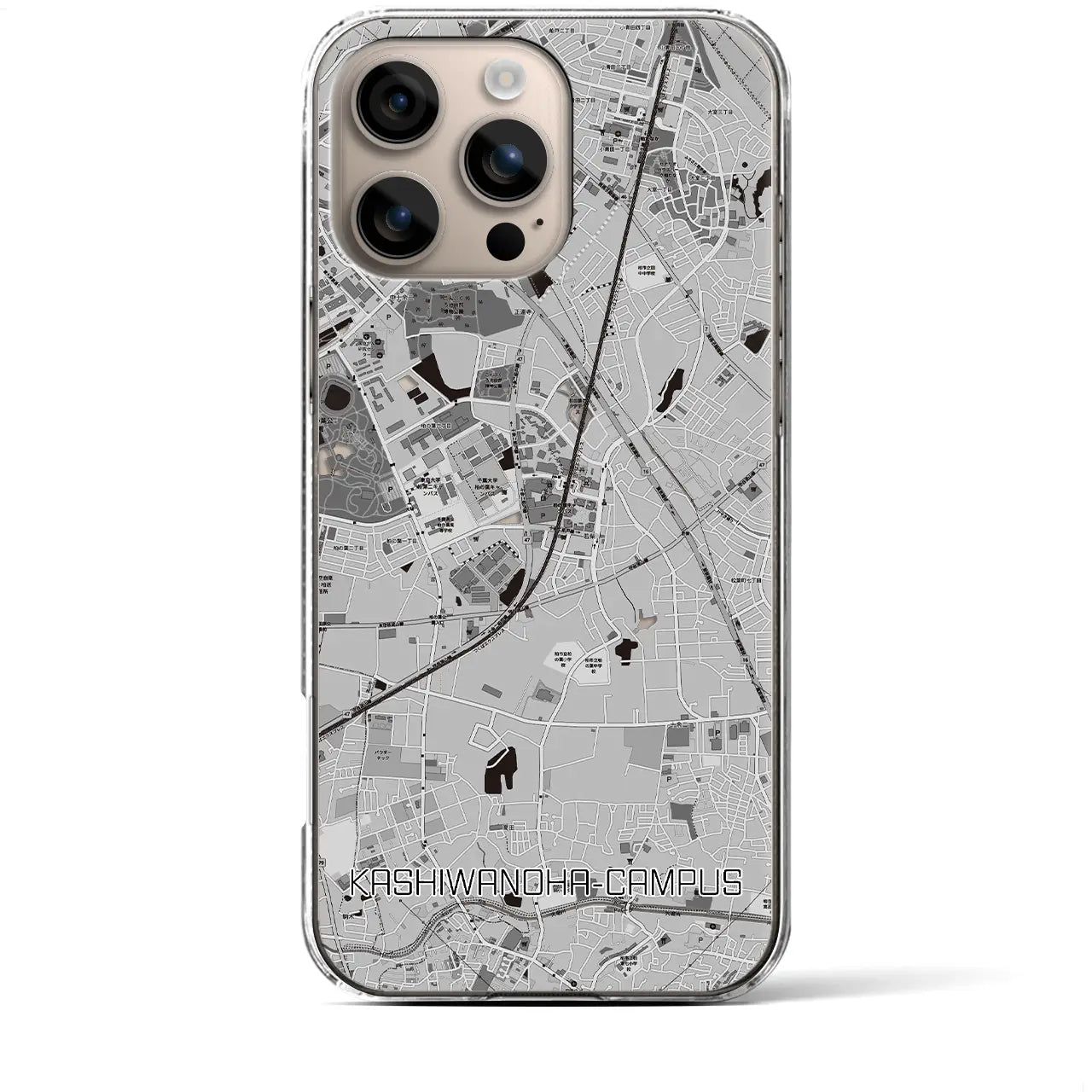 【柏の葉キャンパス(千葉県)】地図柄iPhoneケース(クリアタイプ)