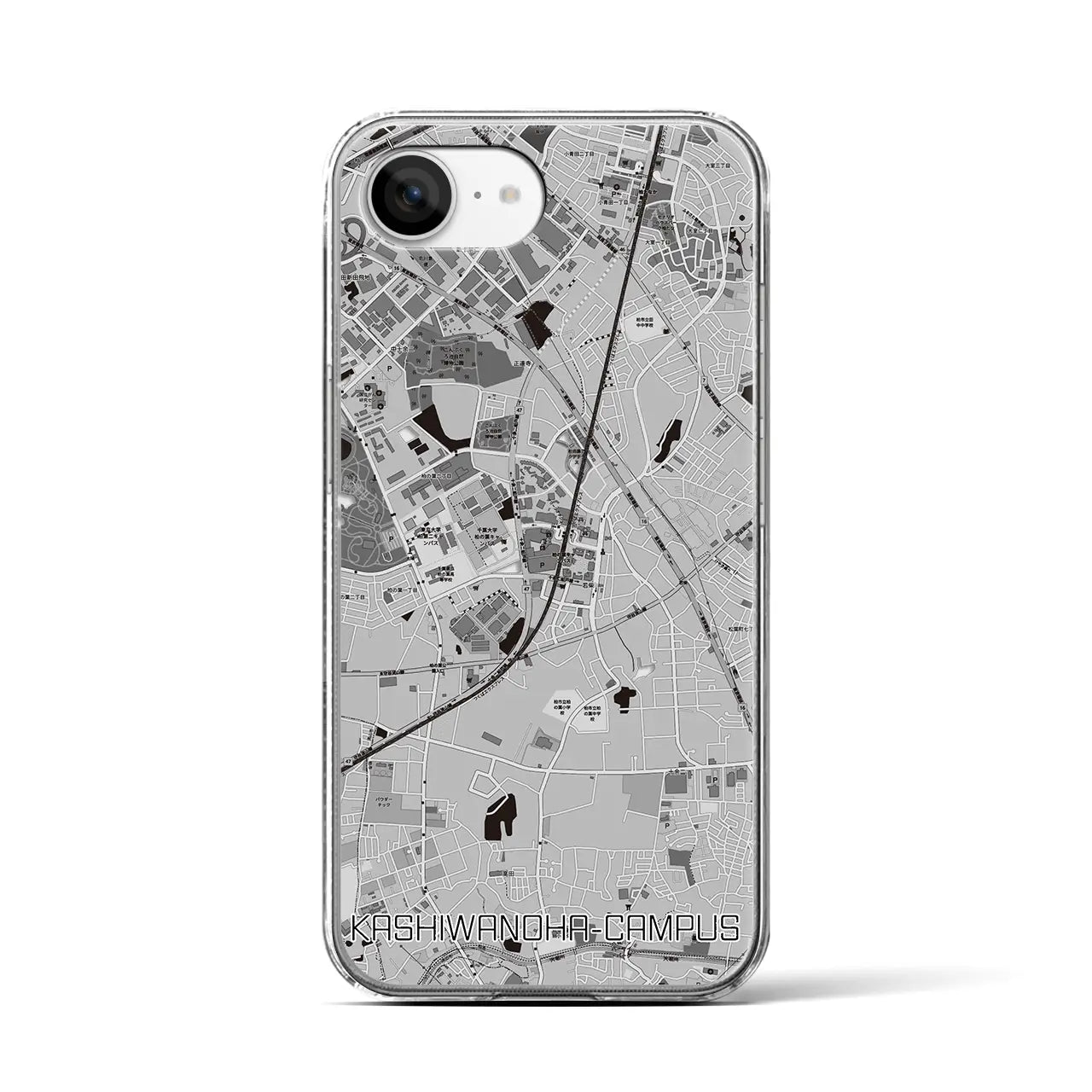 【柏の葉キャンパス(千葉県)】地図柄iPhoneケース(クリアタイプ)