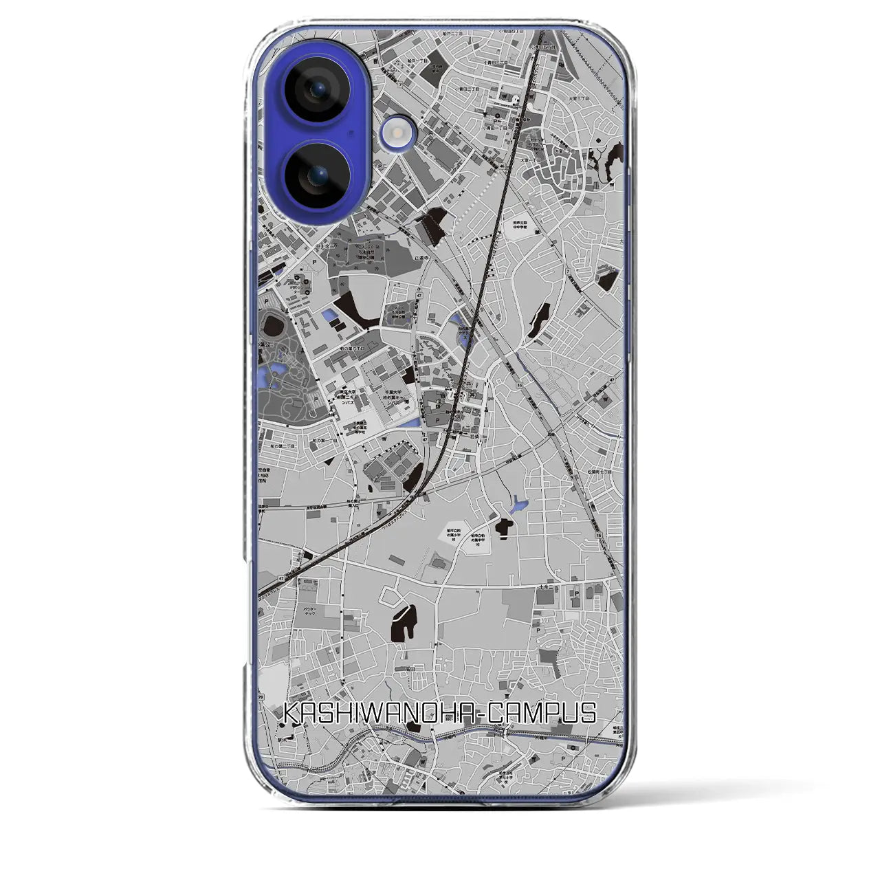 【柏の葉キャンパス(千葉県)】地図柄iPhoneケース(クリアタイプ)