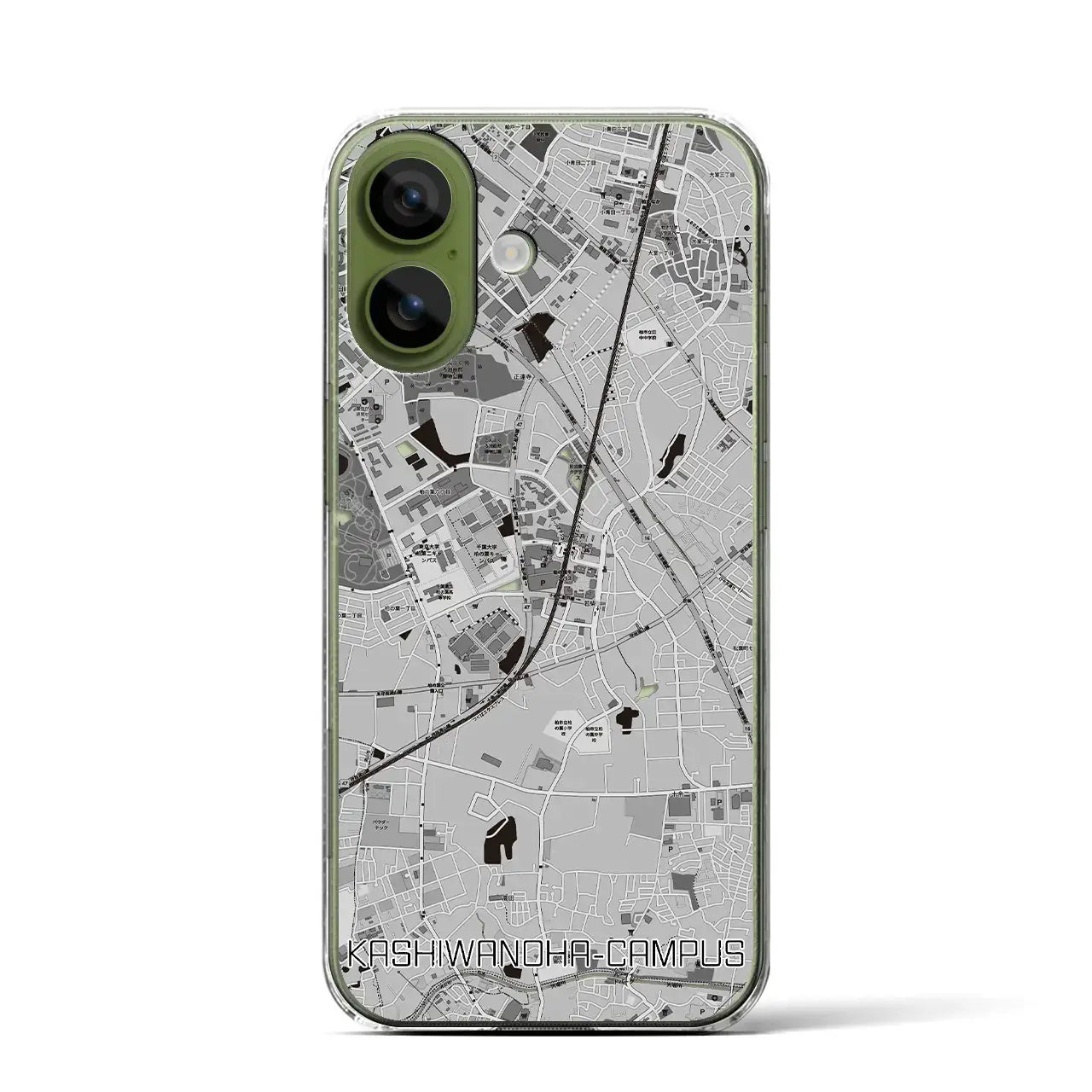 【柏の葉キャンパス(千葉県)】地図柄iPhoneケース(クリアタイプ)