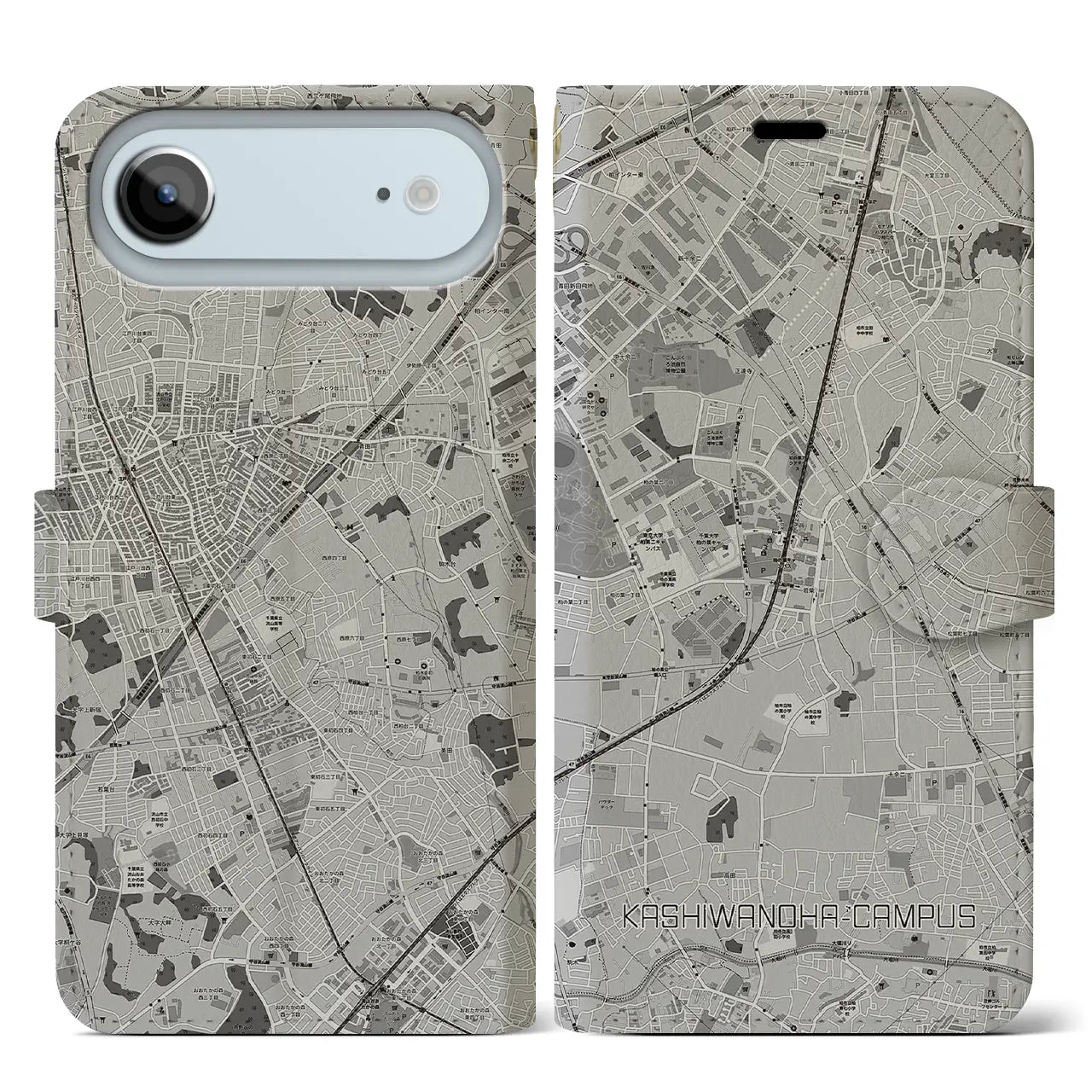 【柏の葉キャンパス(千葉県)】地図柄iPhoneケース(手帳タイプ)