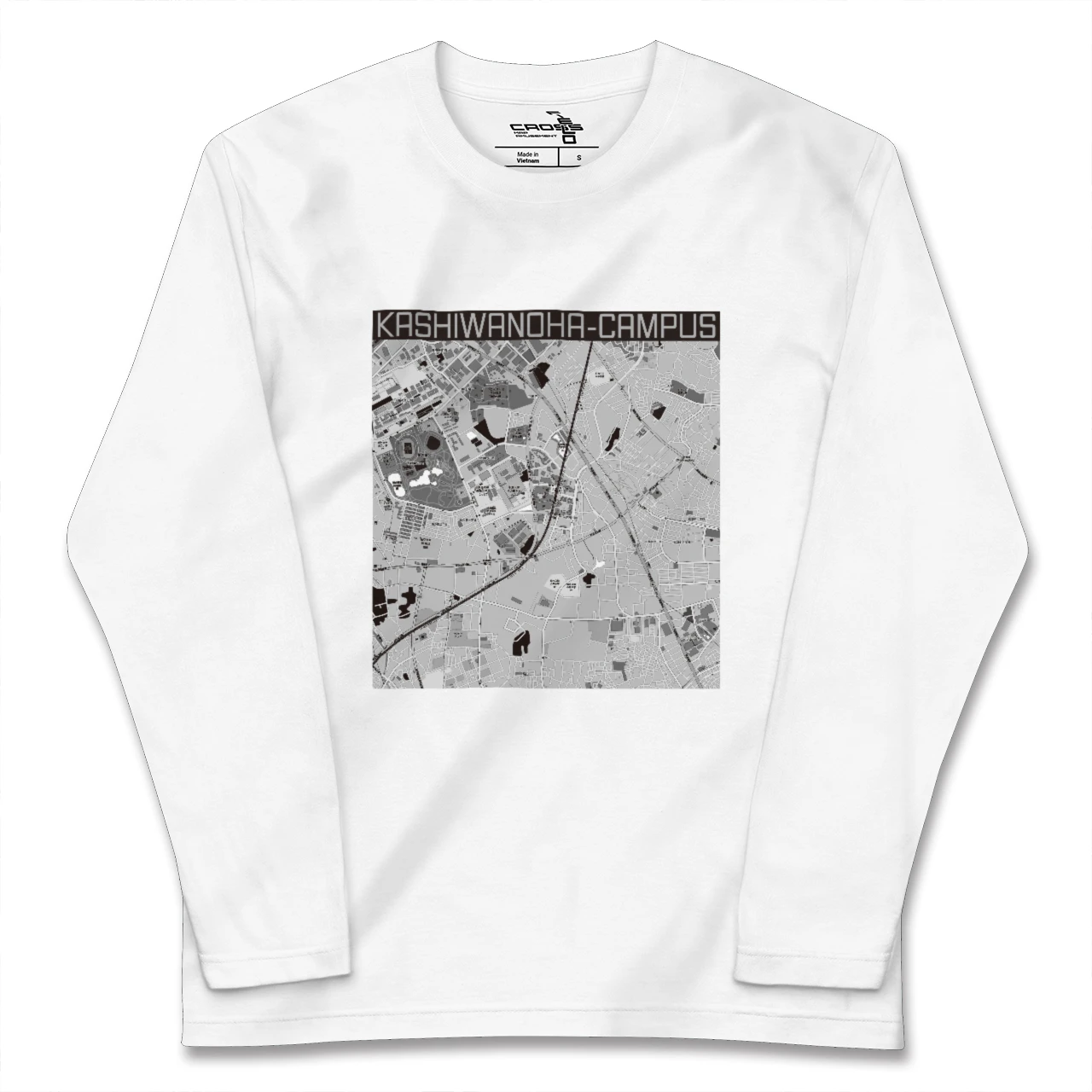 【柏の葉キャンパス(千葉県)】地図柄ロングスリーブTシャツ