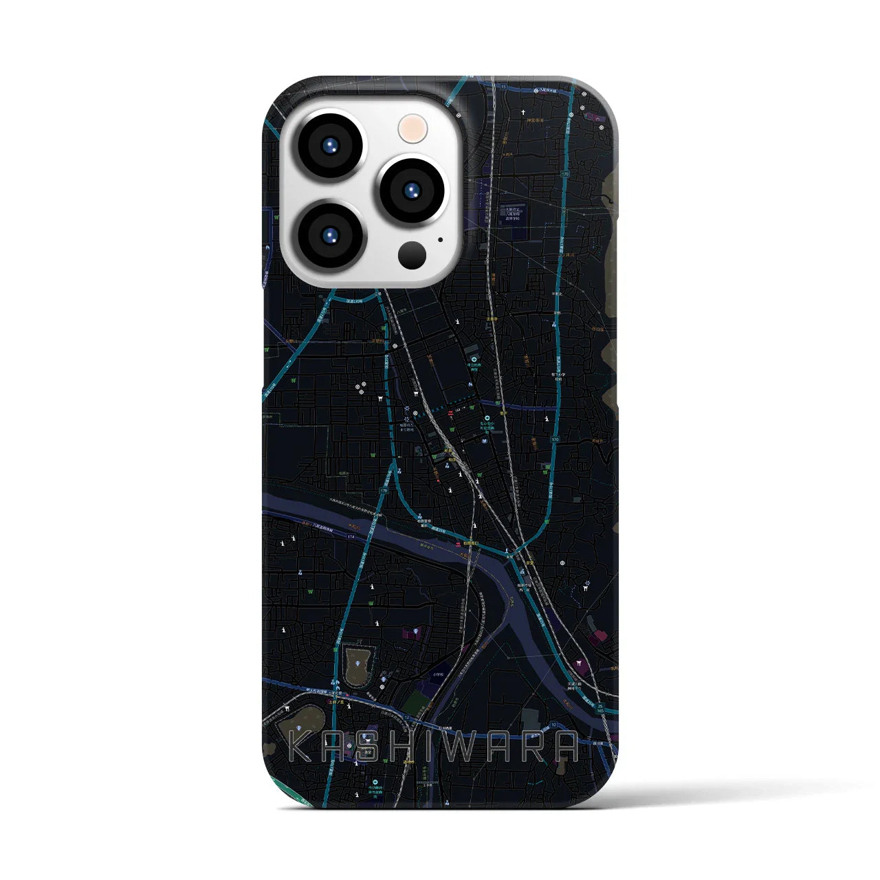 【柏原(大阪府)】地図柄iPhoneケース(バックカバータイプ)
