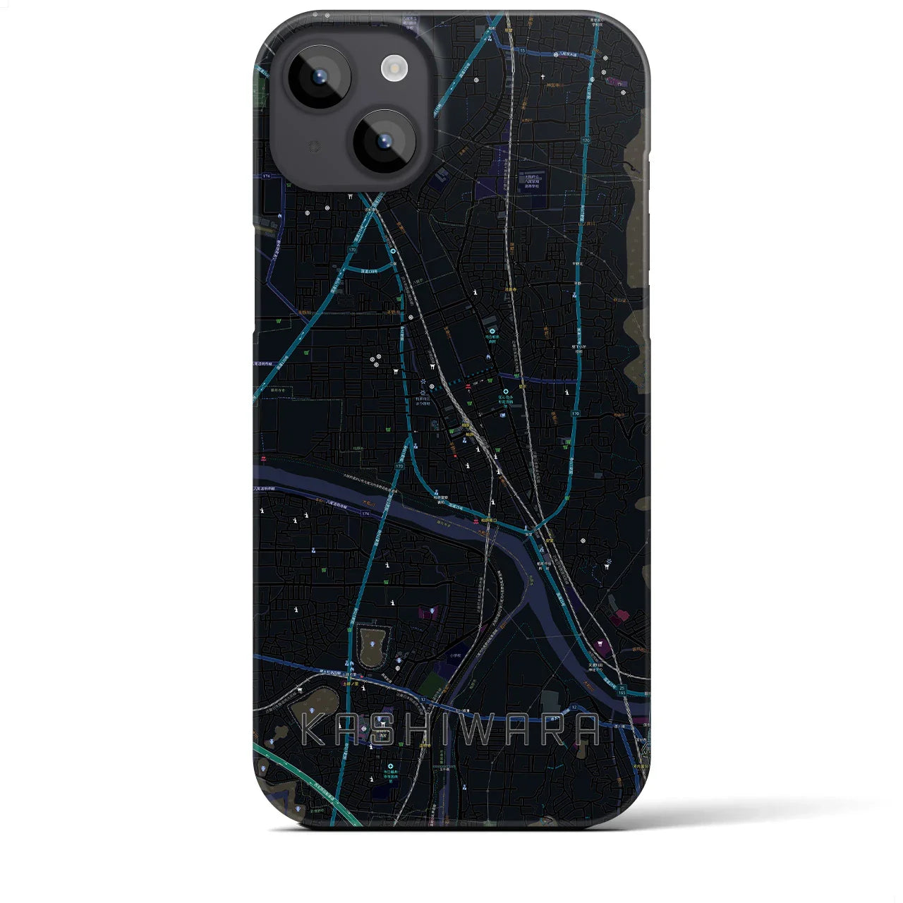 【柏原(大阪府)】地図柄iPhoneケース(バックカバータイプ)