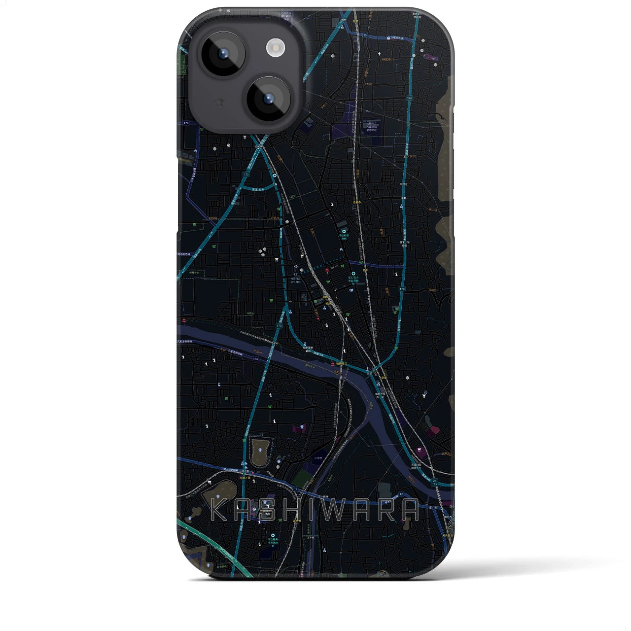 【柏原(大阪府)】地図柄iPhoneケース(バックカバータイプ)