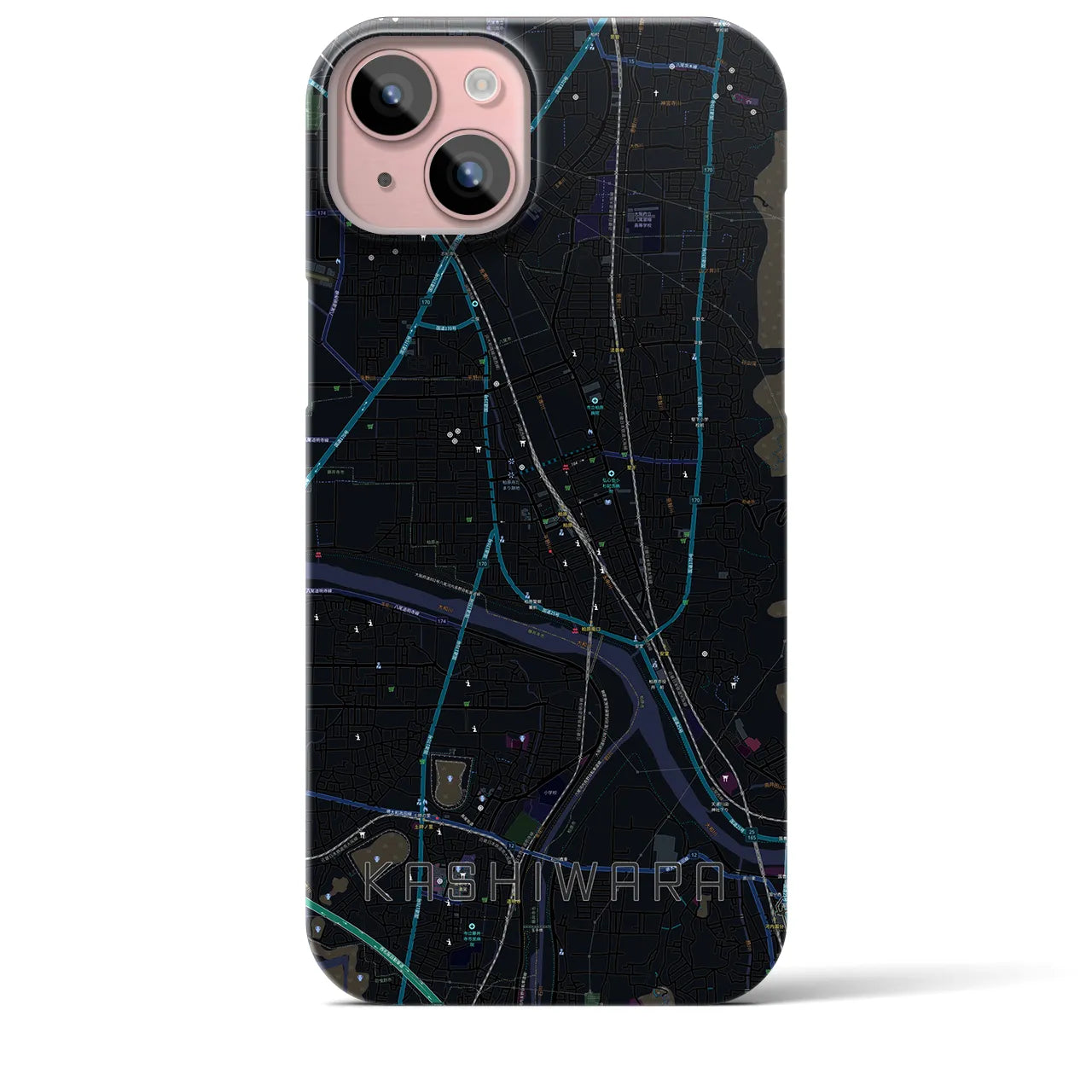 【柏原(大阪府)】地図柄iPhoneケース(バックカバータイプ)