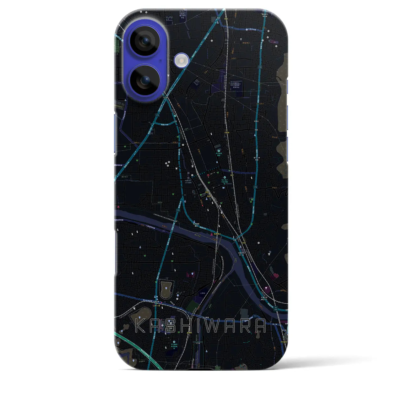 【柏原(大阪府)】地図柄iPhoneケース(バックカバータイプ)