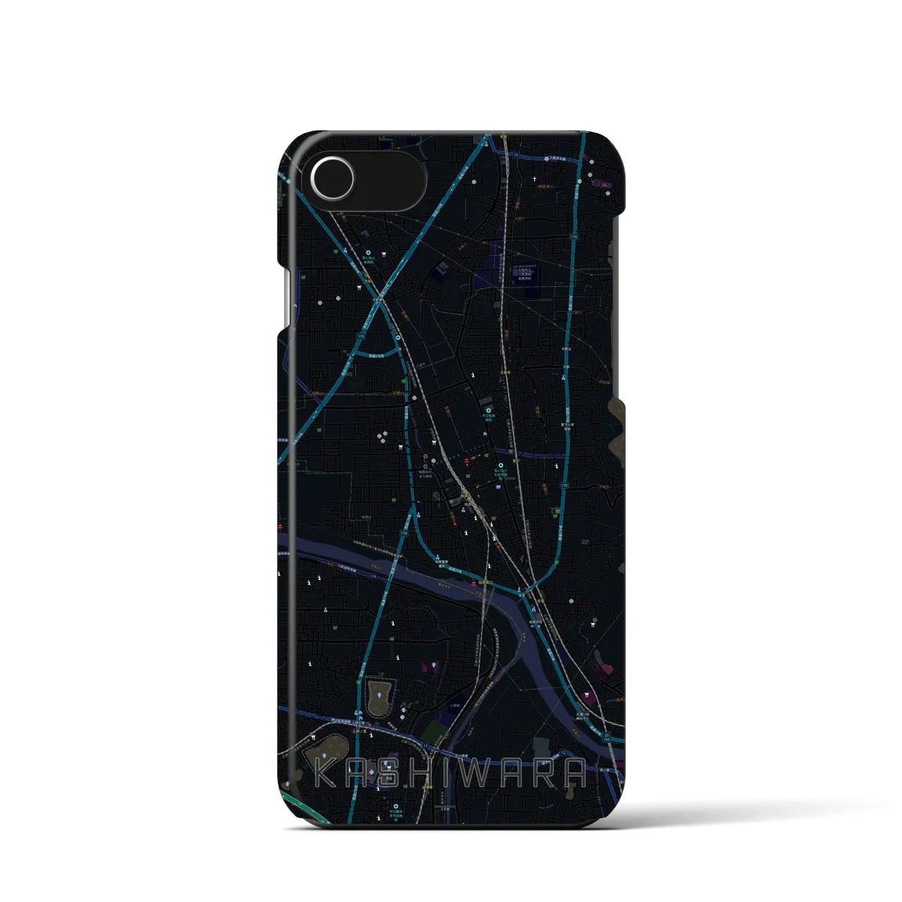 【柏原(大阪府)】地図柄iPhoneケース(バックカバータイプ)