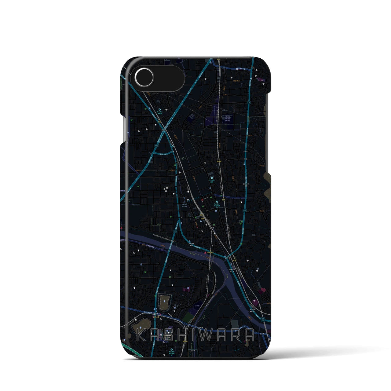 【柏原(大阪府)】地図柄iPhoneケース(バックカバータイプ)