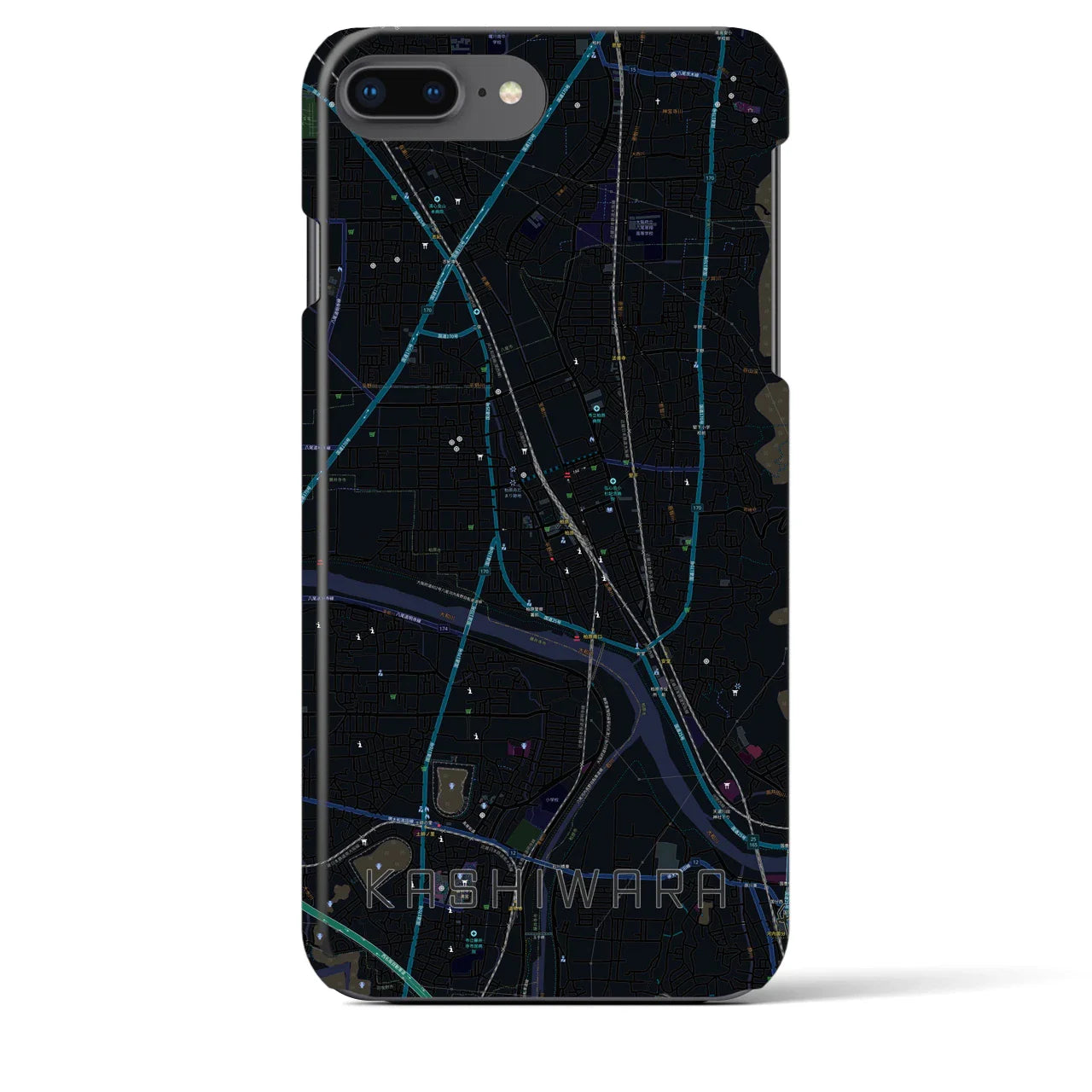 【柏原(大阪府)】地図柄iPhoneケース(バックカバータイプ)