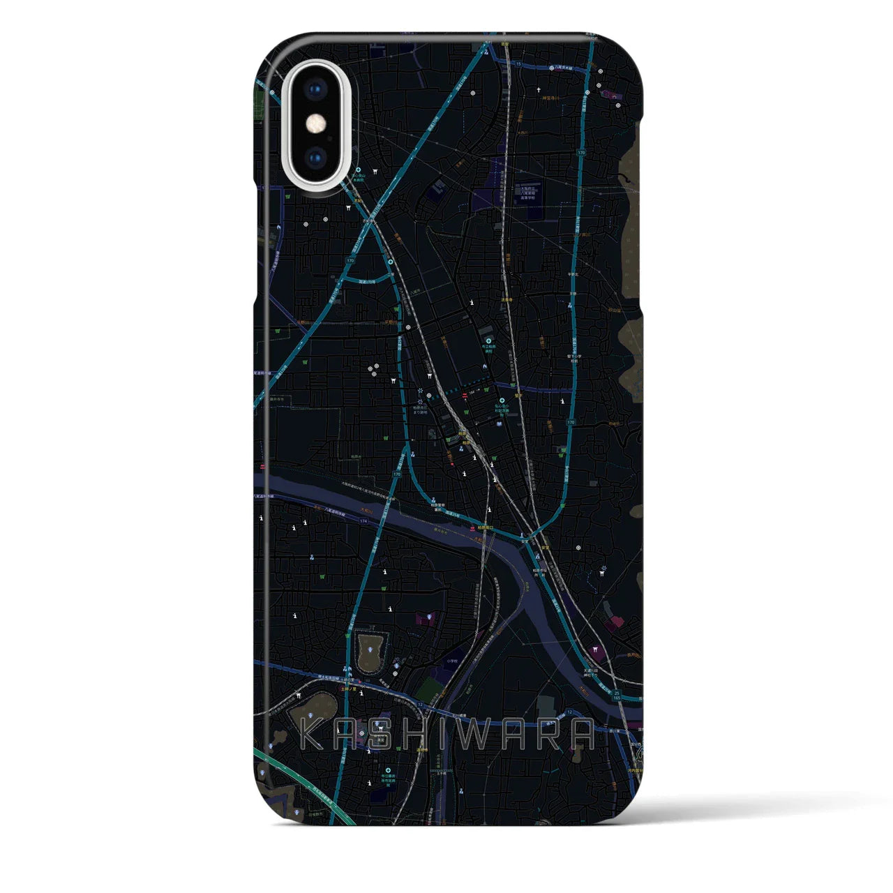 【柏原(大阪府)】地図柄iPhoneケース(バックカバータイプ)