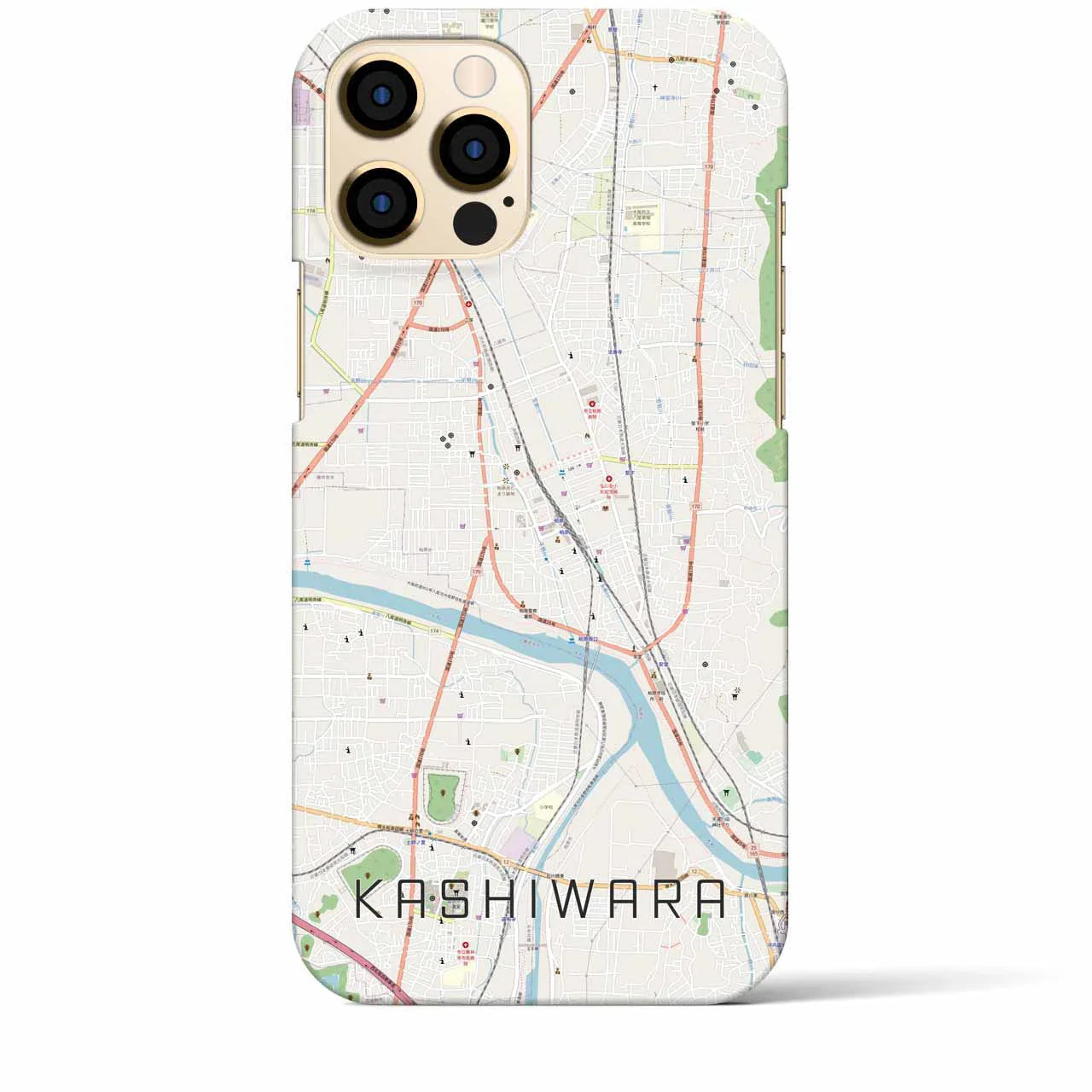 【柏原(大阪府)】地図柄iPhoneケース(バックカバータイプ)