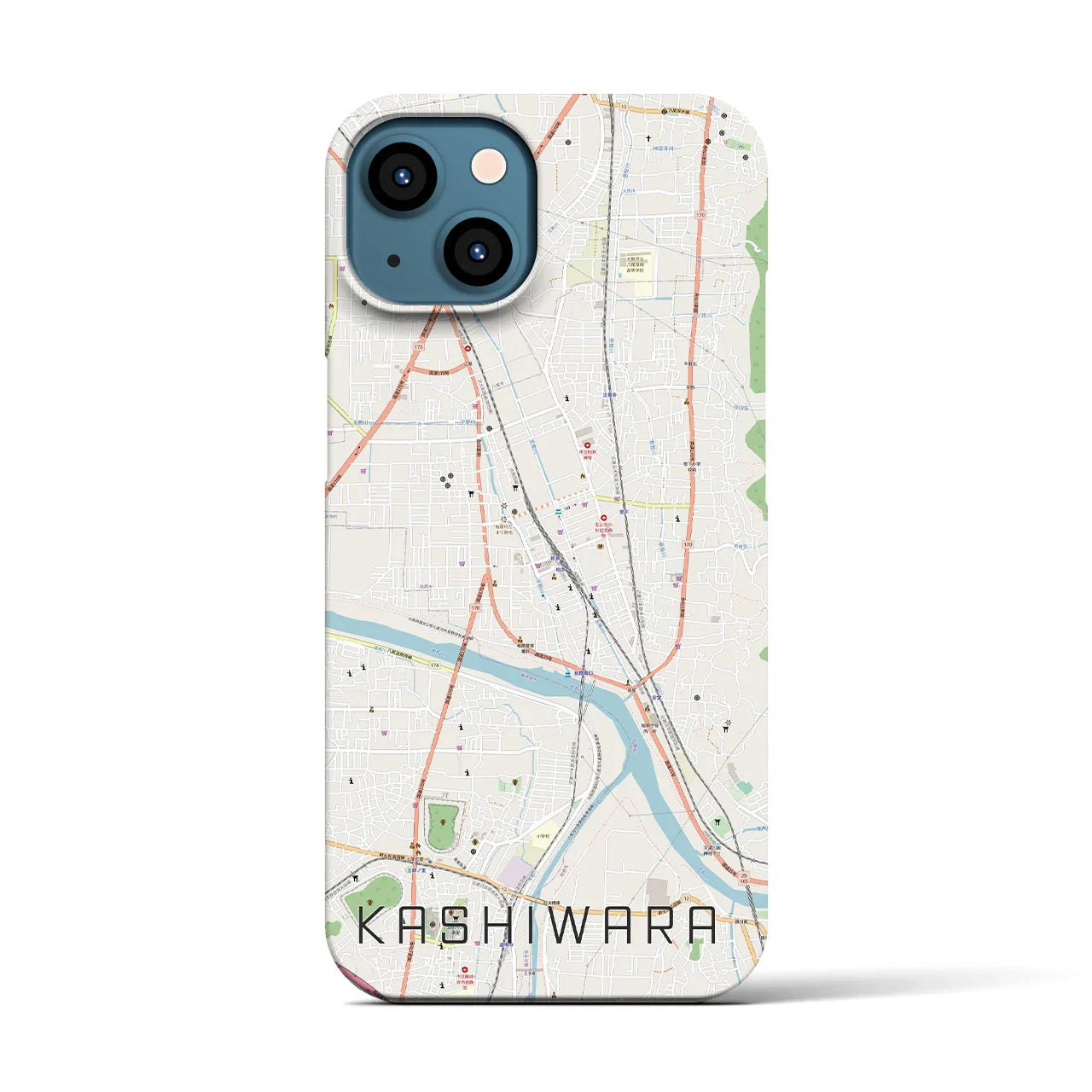【柏原(大阪府)】地図柄iPhoneケース(バックカバータイプ)