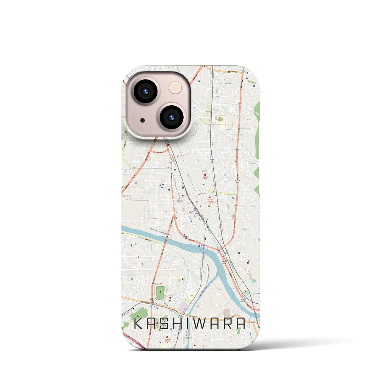 【柏原(大阪府)】地図柄iPhoneケース(バックカバータイプ)