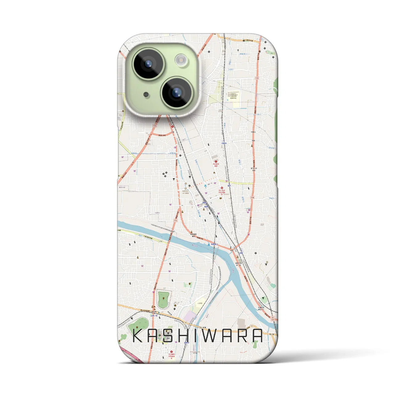 【柏原(大阪府)】地図柄iPhoneケース(バックカバータイプ)