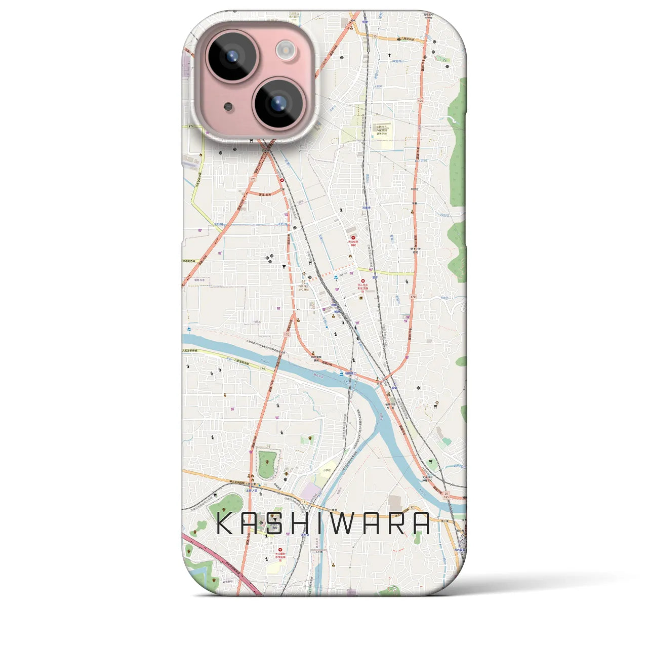 【柏原(大阪府)】地図柄iPhoneケース(バックカバータイプ)