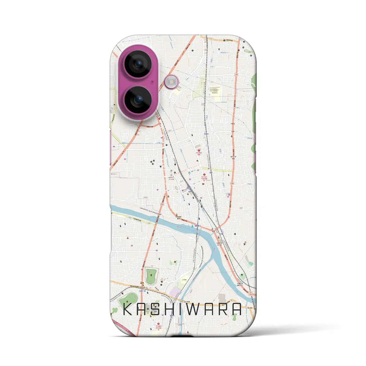 【柏原(大阪府)】地図柄iPhoneケース(バックカバータイプ)