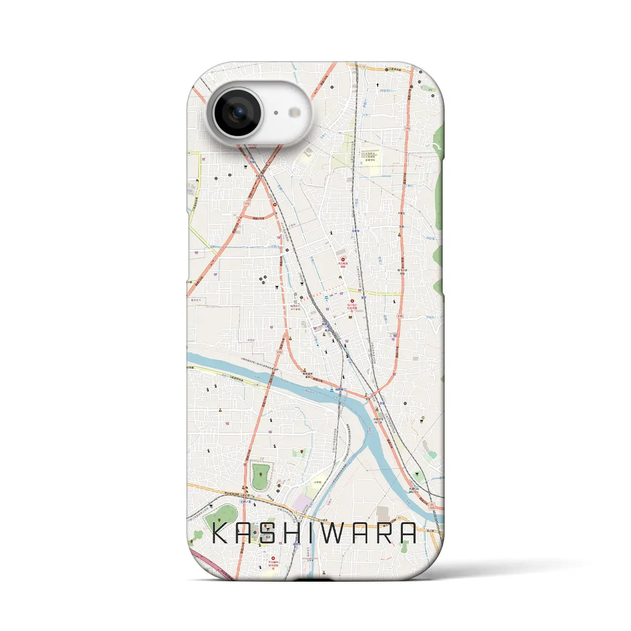 【柏原(大阪府)】地図柄iPhoneケース(バックカバータイプ)