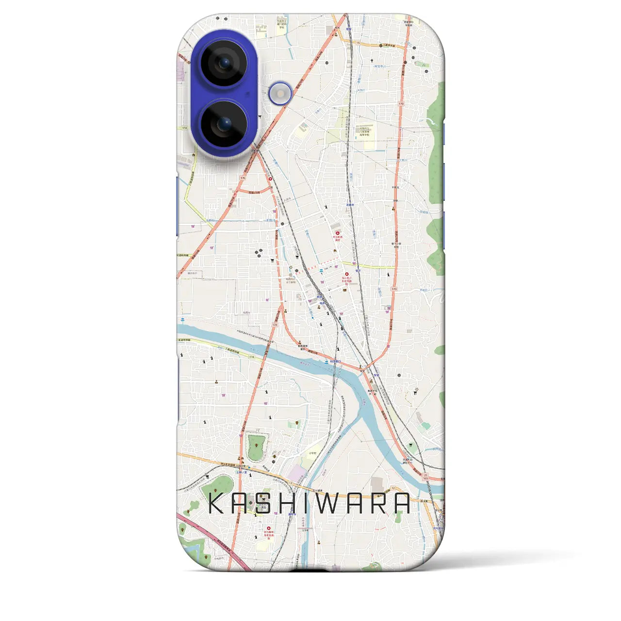 【柏原(大阪府)】地図柄iPhoneケース(バックカバータイプ)ナチュラル・iPhone 16 Pro Max 用