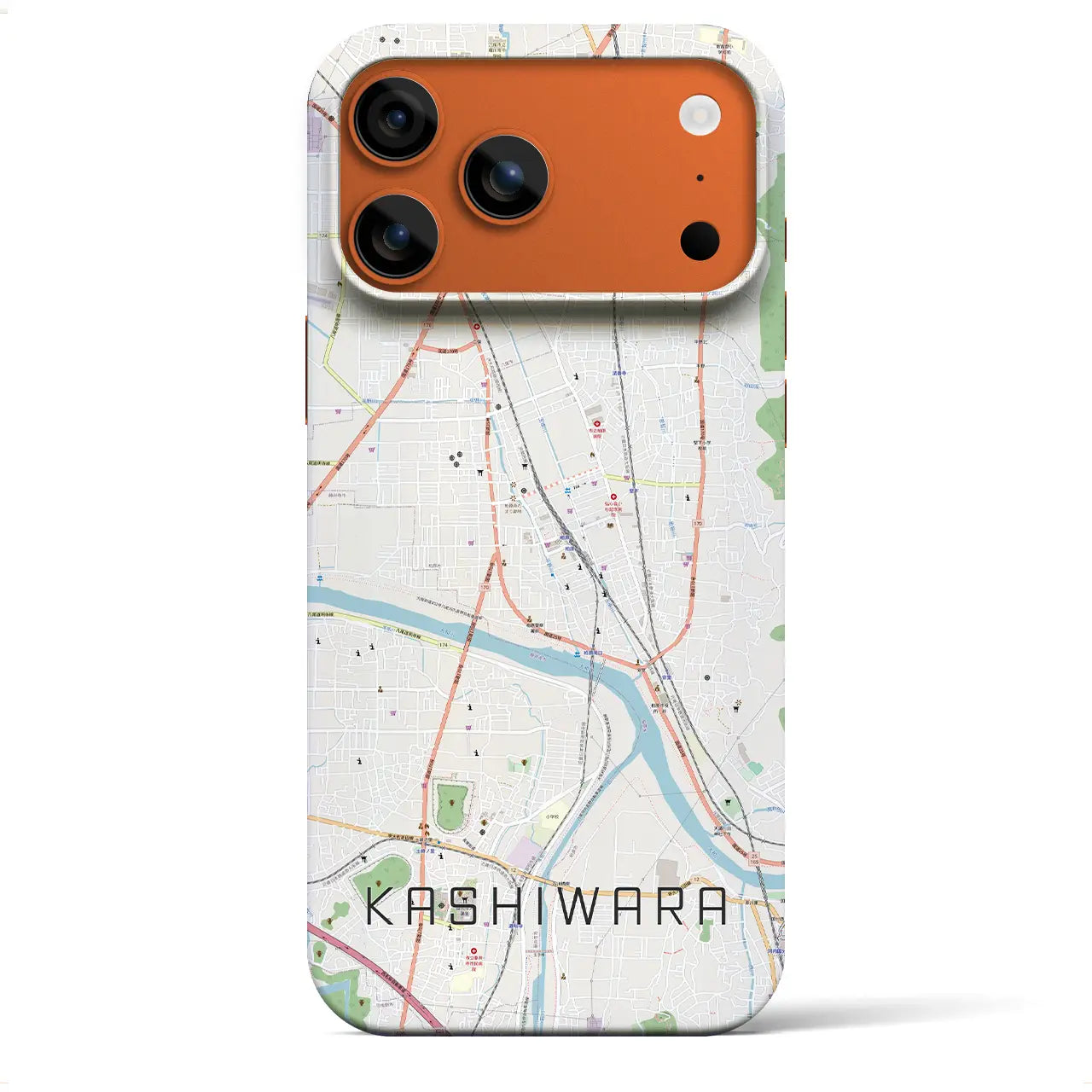 【柏原(大阪府)】地図柄iPhoneケース(バックカバータイプ)ナチュラル・iPhone 17 Pro Max 用