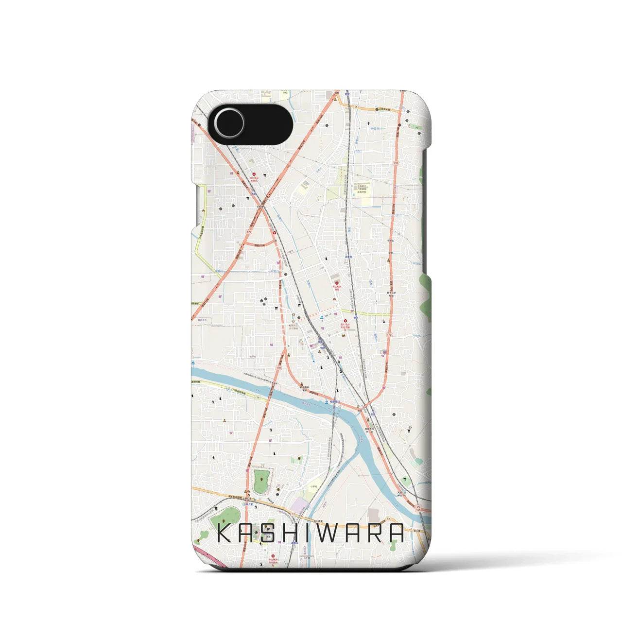 【柏原(大阪府)】地図柄iPhoneケース(バックカバータイプ)