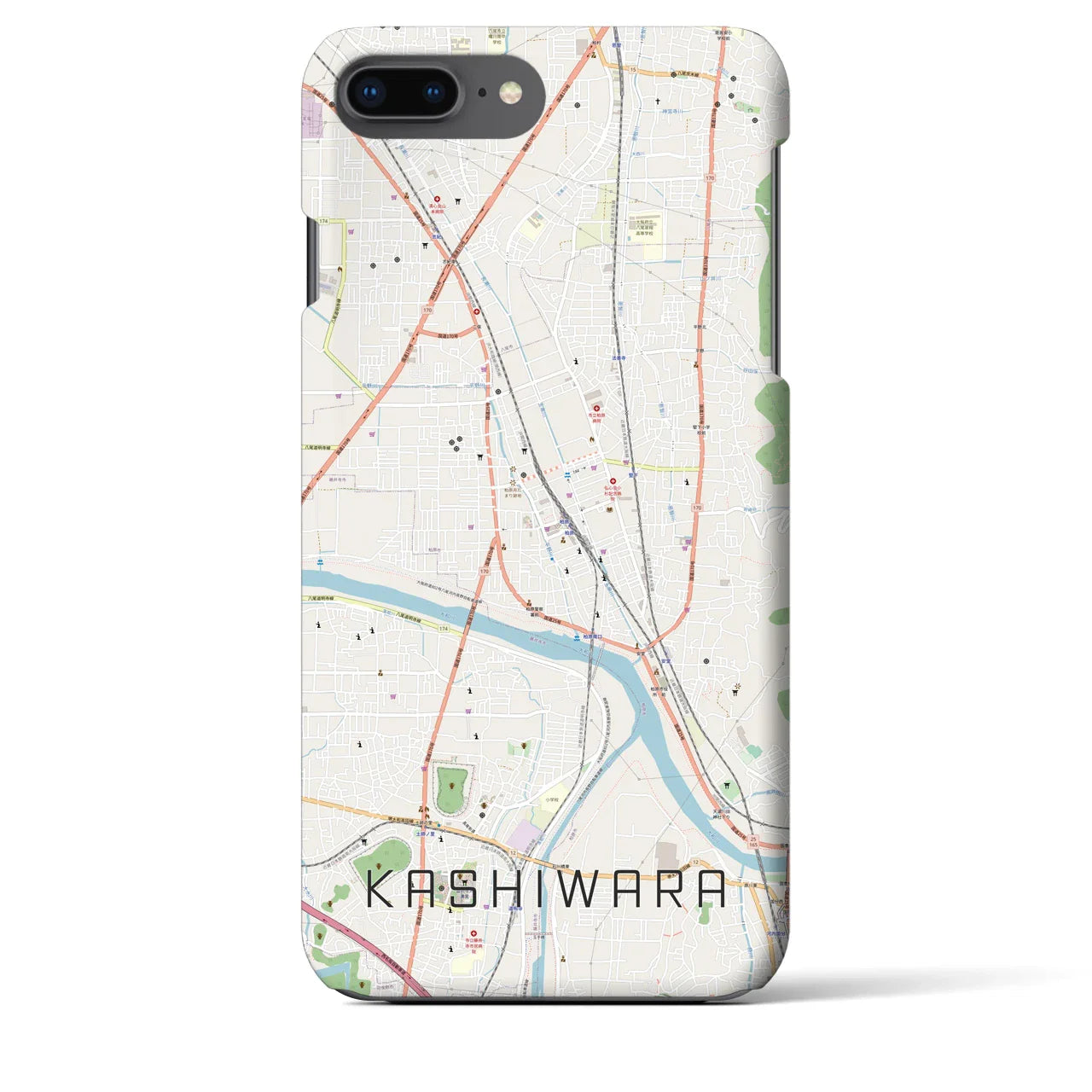 【柏原(大阪府)】地図柄iPhoneケース(バックカバータイプ)