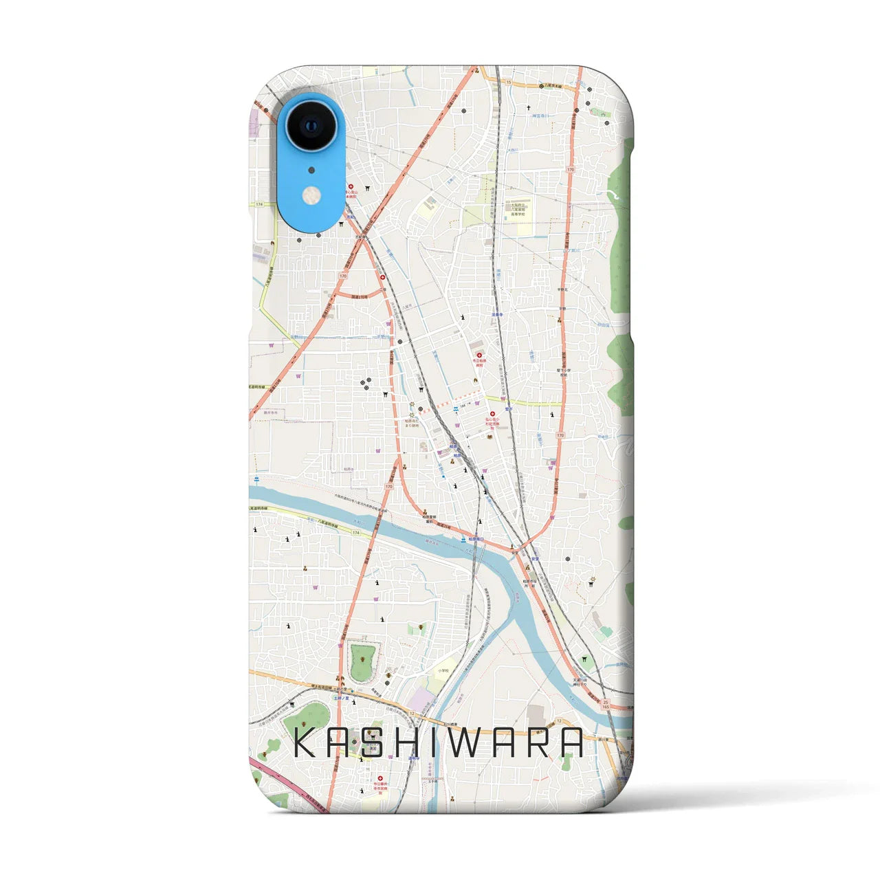 【柏原(大阪府)】地図柄iPhoneケース(バックカバータイプ)