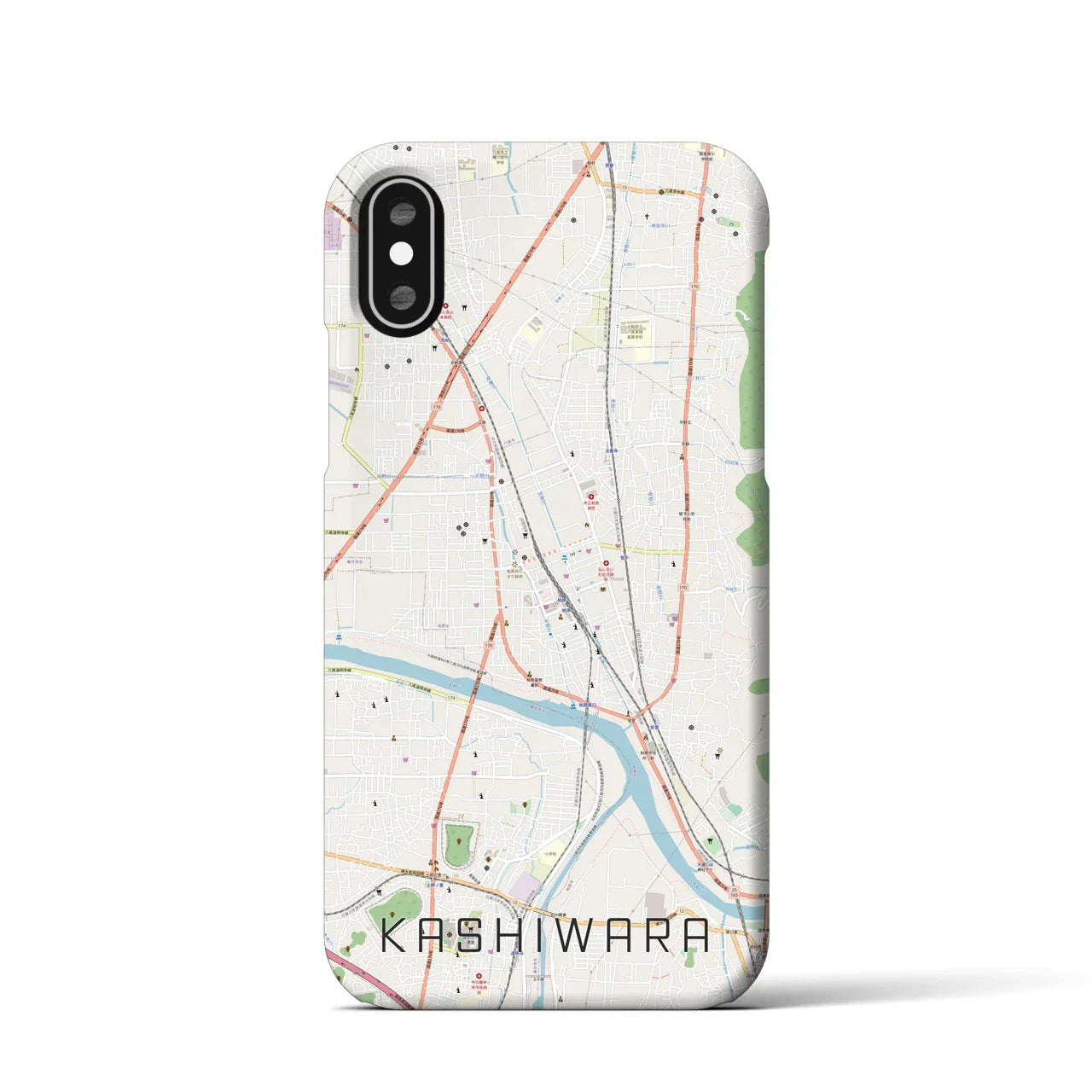 【柏原(大阪府)】地図柄iPhoneケース(バックカバータイプ)