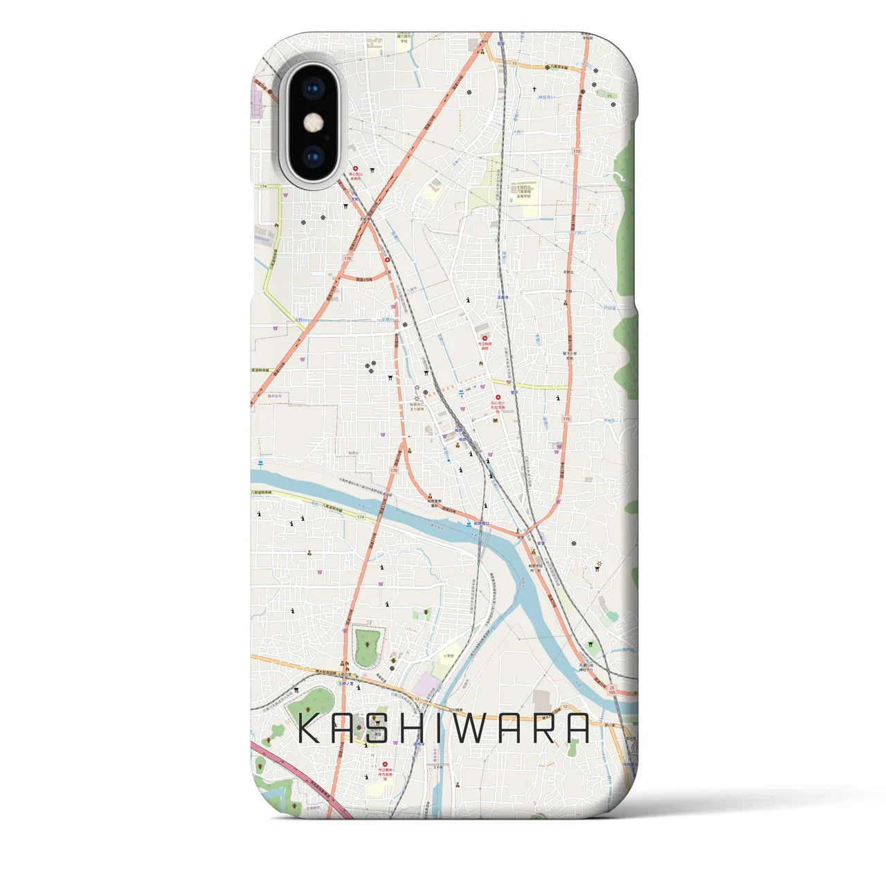 【柏原(大阪府)】地図柄iPhoneケース(バックカバータイプ)