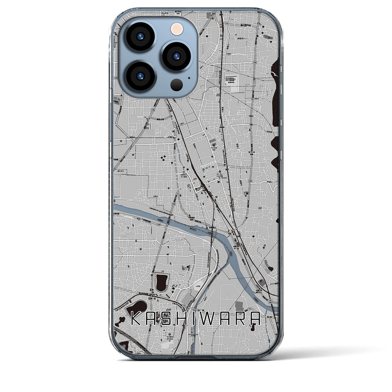 【柏原(大阪府)】地図柄iPhoneケース(クリアタイプ)