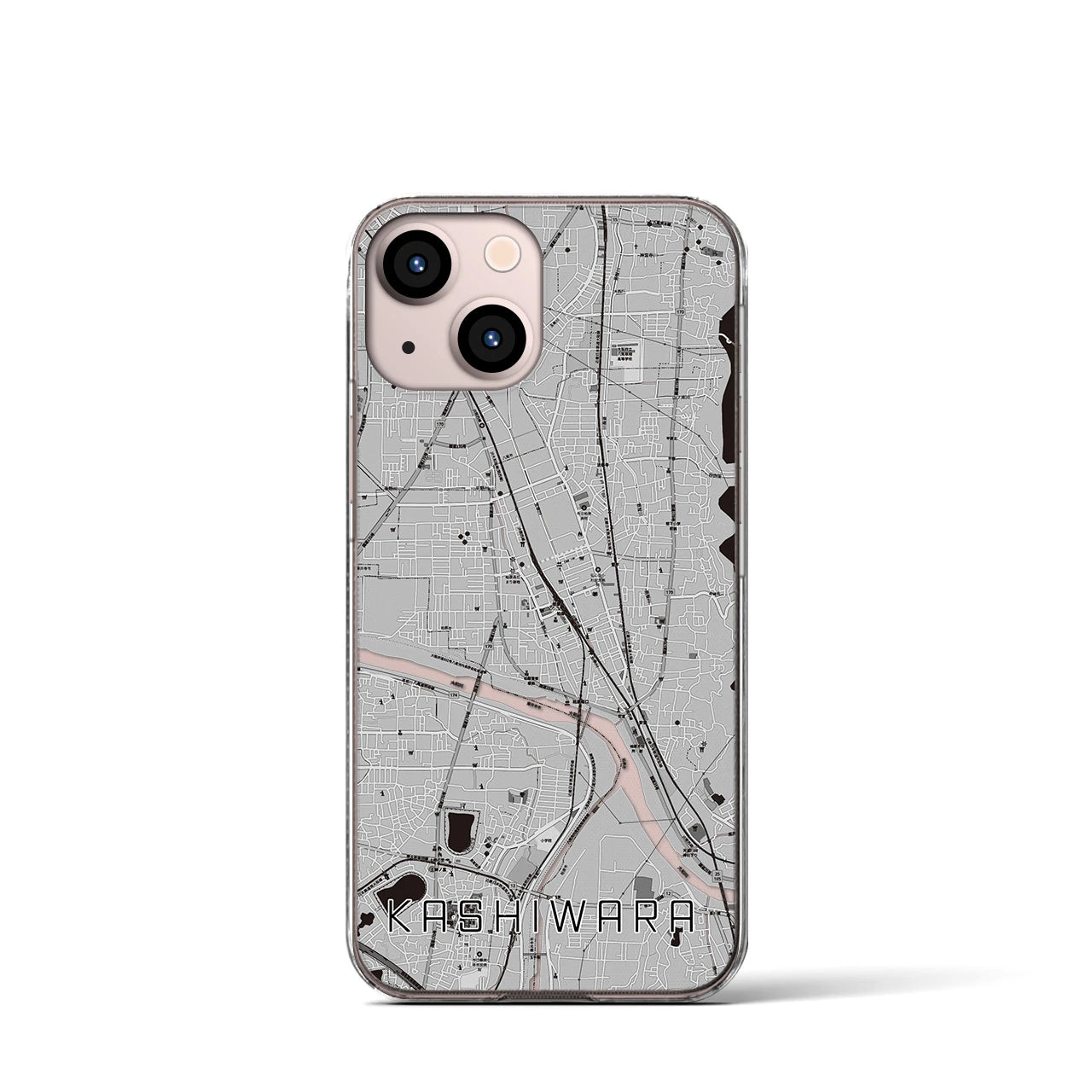 【柏原(大阪府)】地図柄iPhoneケース(クリアタイプ)
