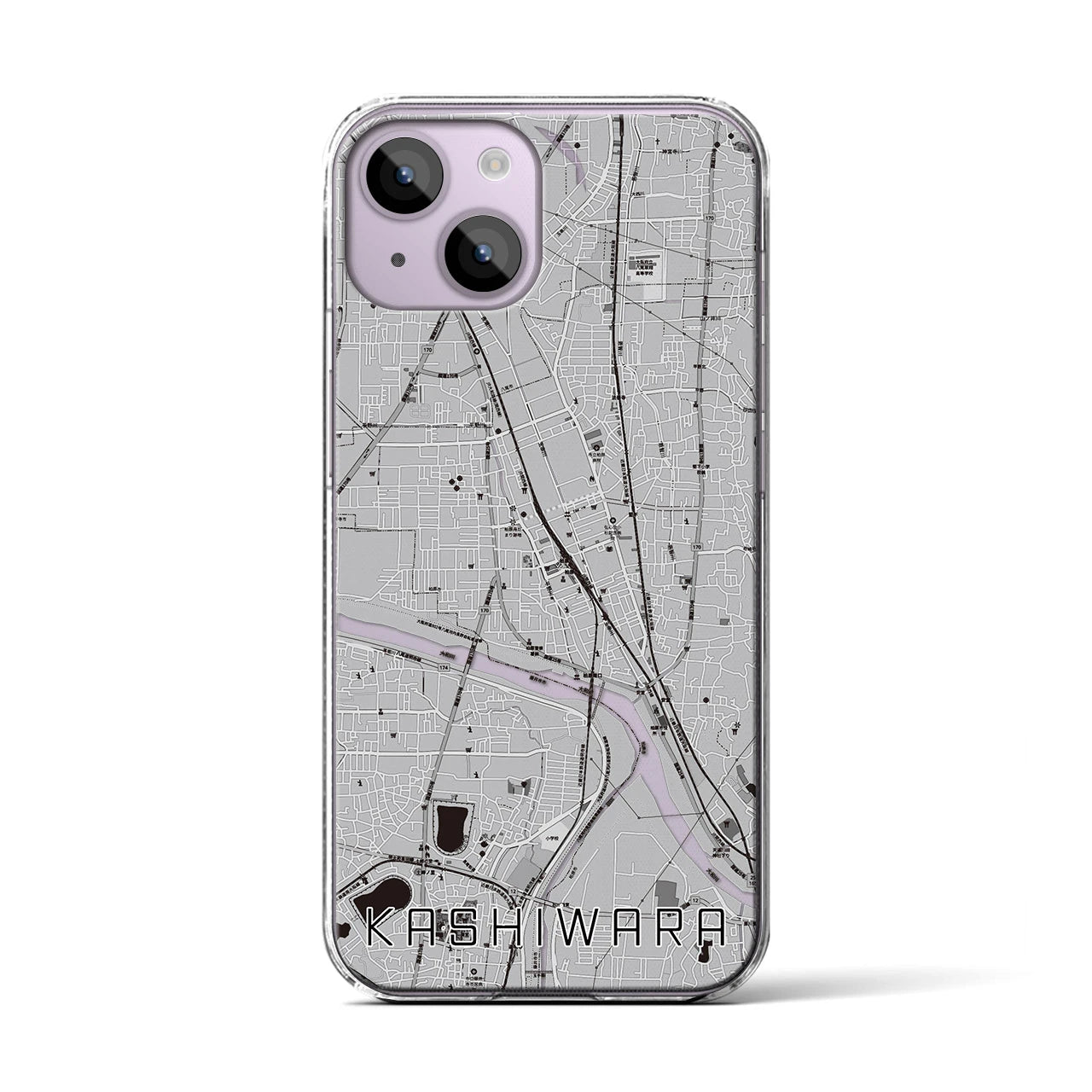 【柏原(大阪府)】地図柄iPhoneケース(クリアタイプ)