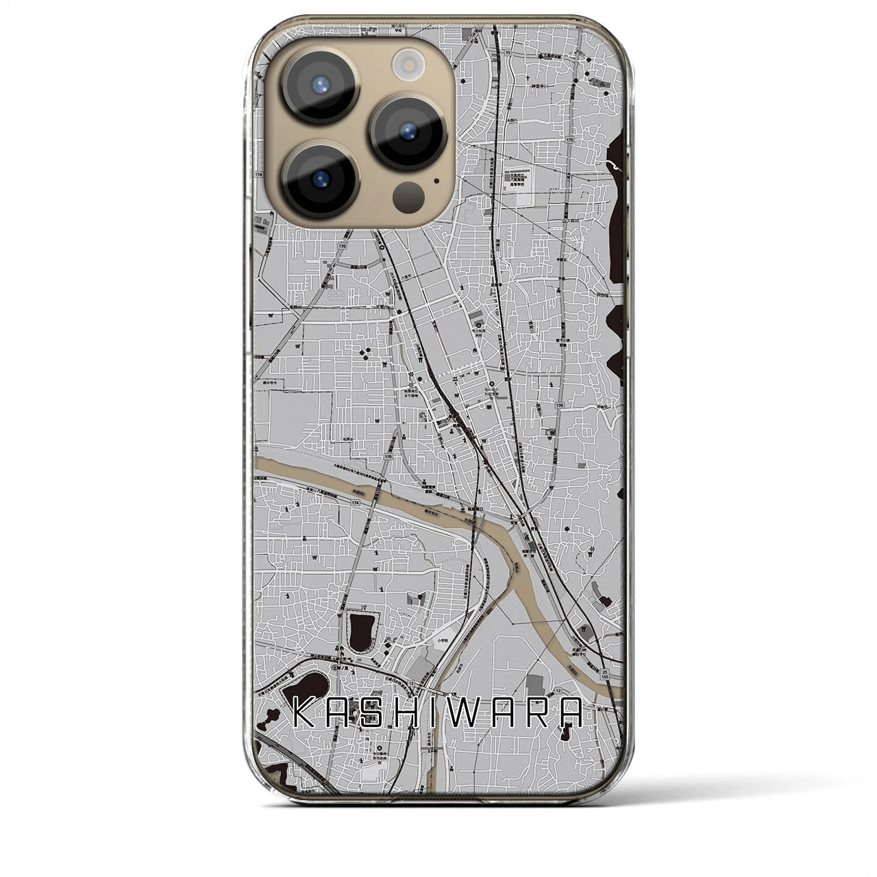 【柏原(大阪府)】地図柄iPhoneケース(クリアタイプ)