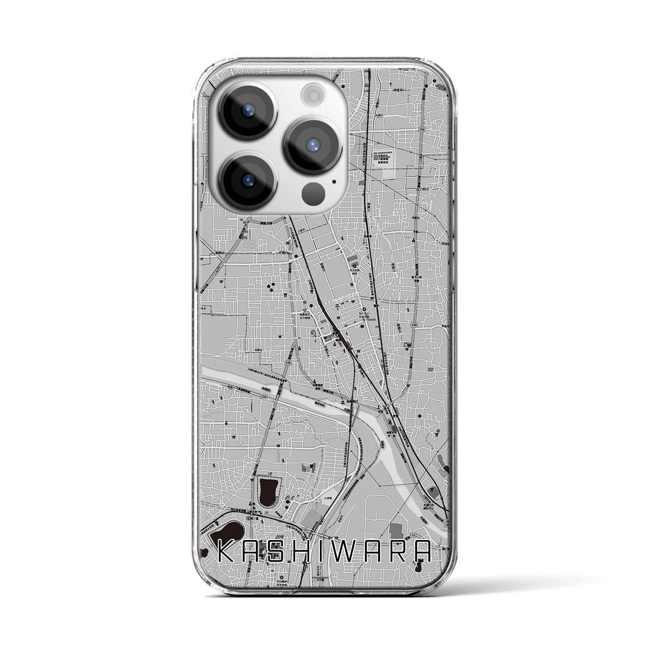 【柏原(大阪府)】地図柄iPhoneケース(クリアタイプ)