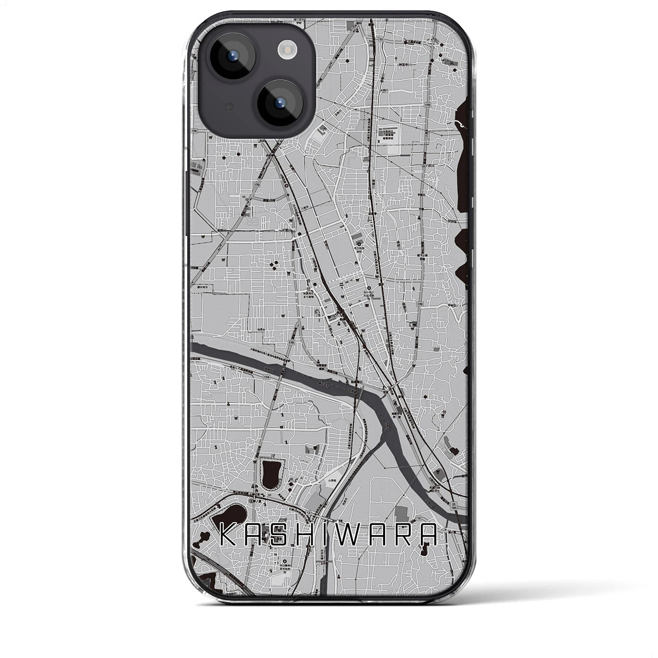 【柏原(大阪府)】地図柄iPhoneケース(クリアタイプ)