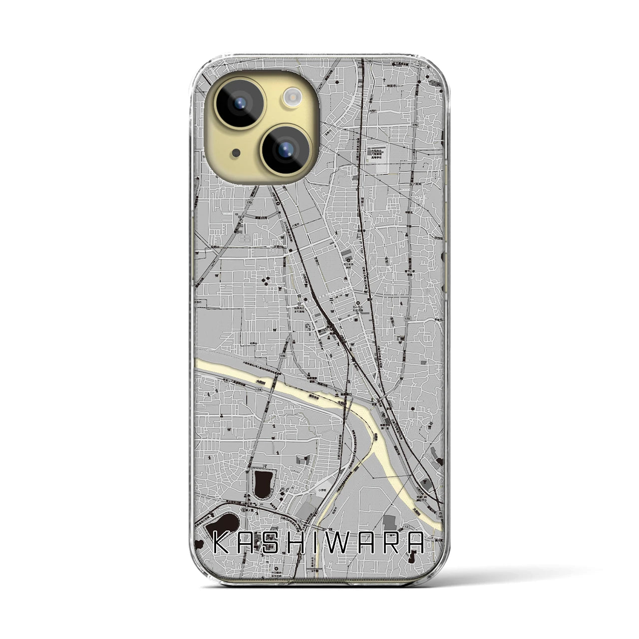 【柏原(大阪府)】地図柄iPhoneケース(クリアタイプ)