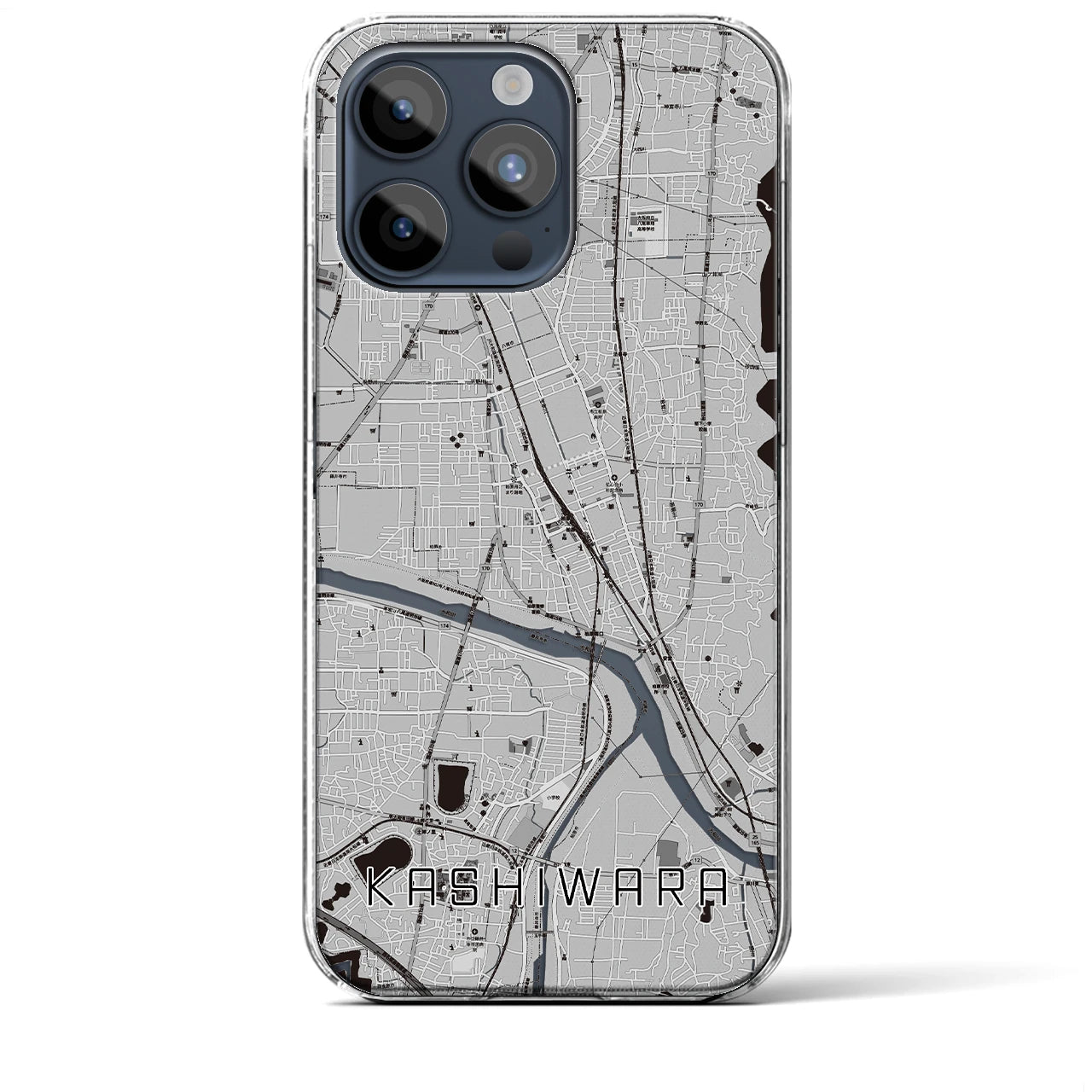 【柏原(大阪府)】地図柄iPhoneケース(クリアタイプ)