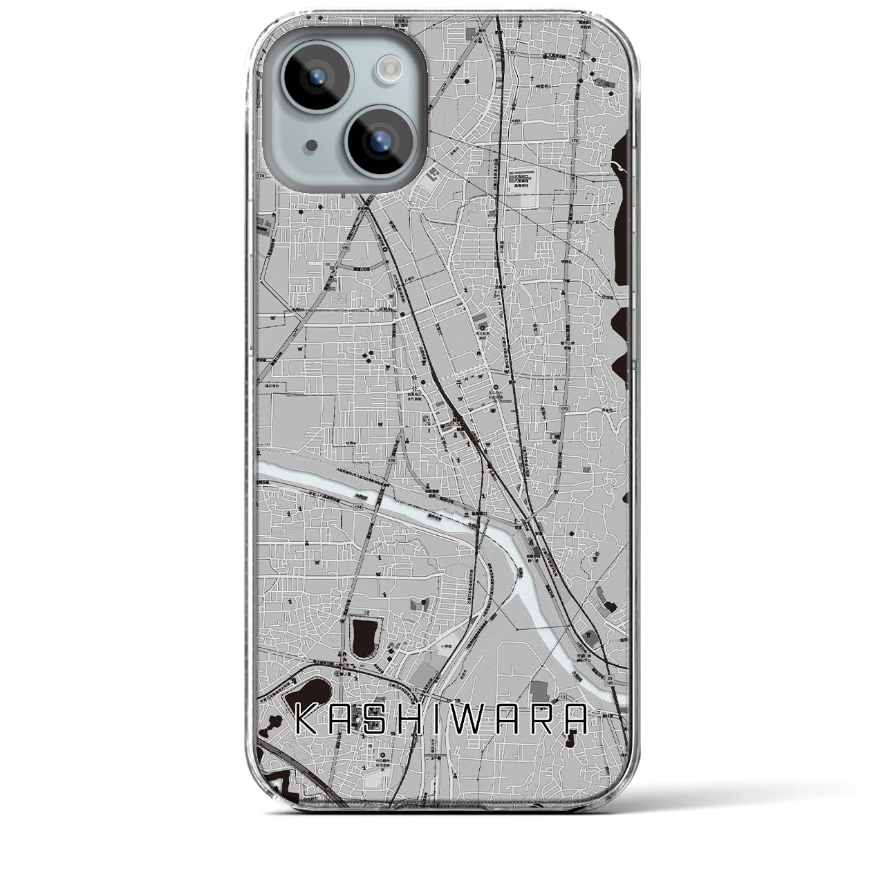 【柏原(大阪府)】地図柄iPhoneケース(クリアタイプ)