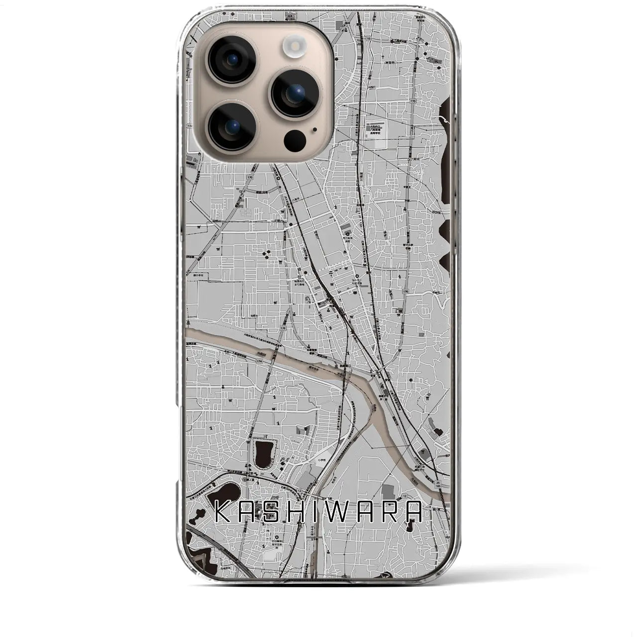 【柏原(大阪府)】地図柄iPhoneケース(クリアタイプ)