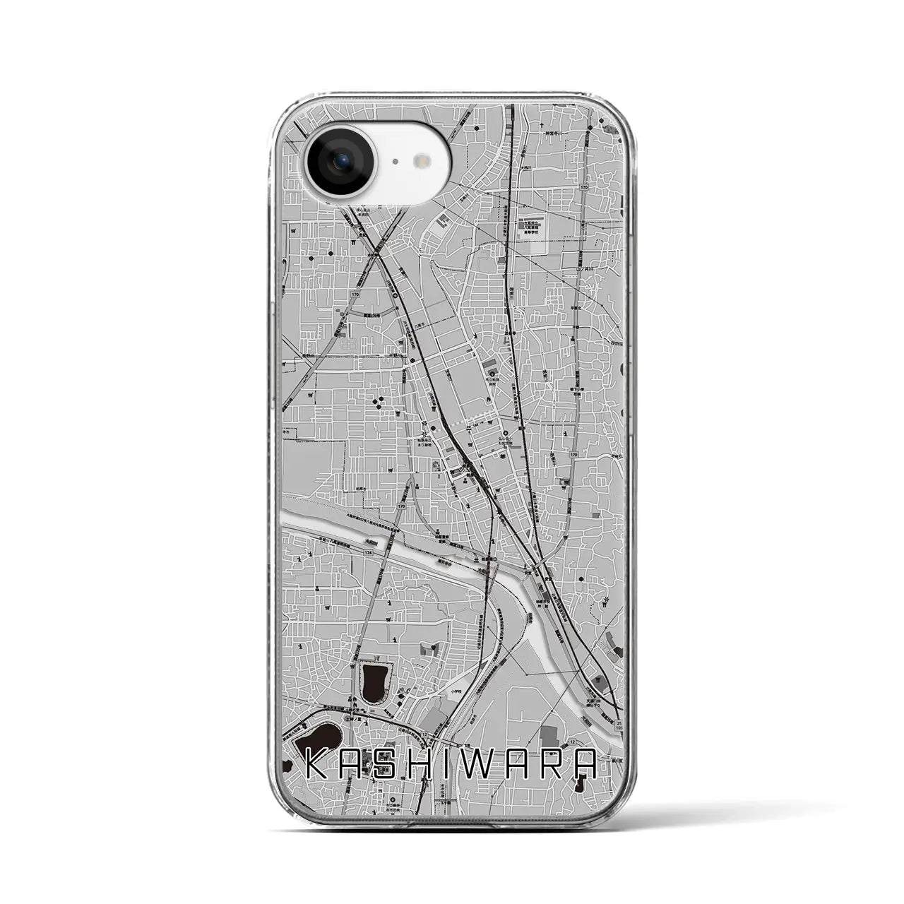 【柏原(大阪府)】地図柄iPhoneケース(クリアタイプ)