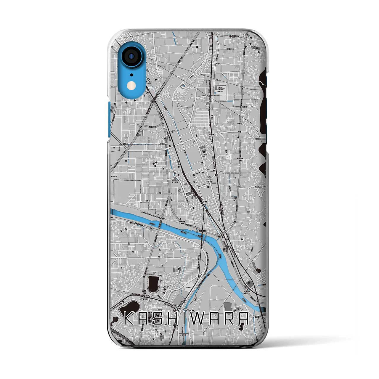 【柏原(大阪府)】地図柄iPhoneケース(クリアタイプ)