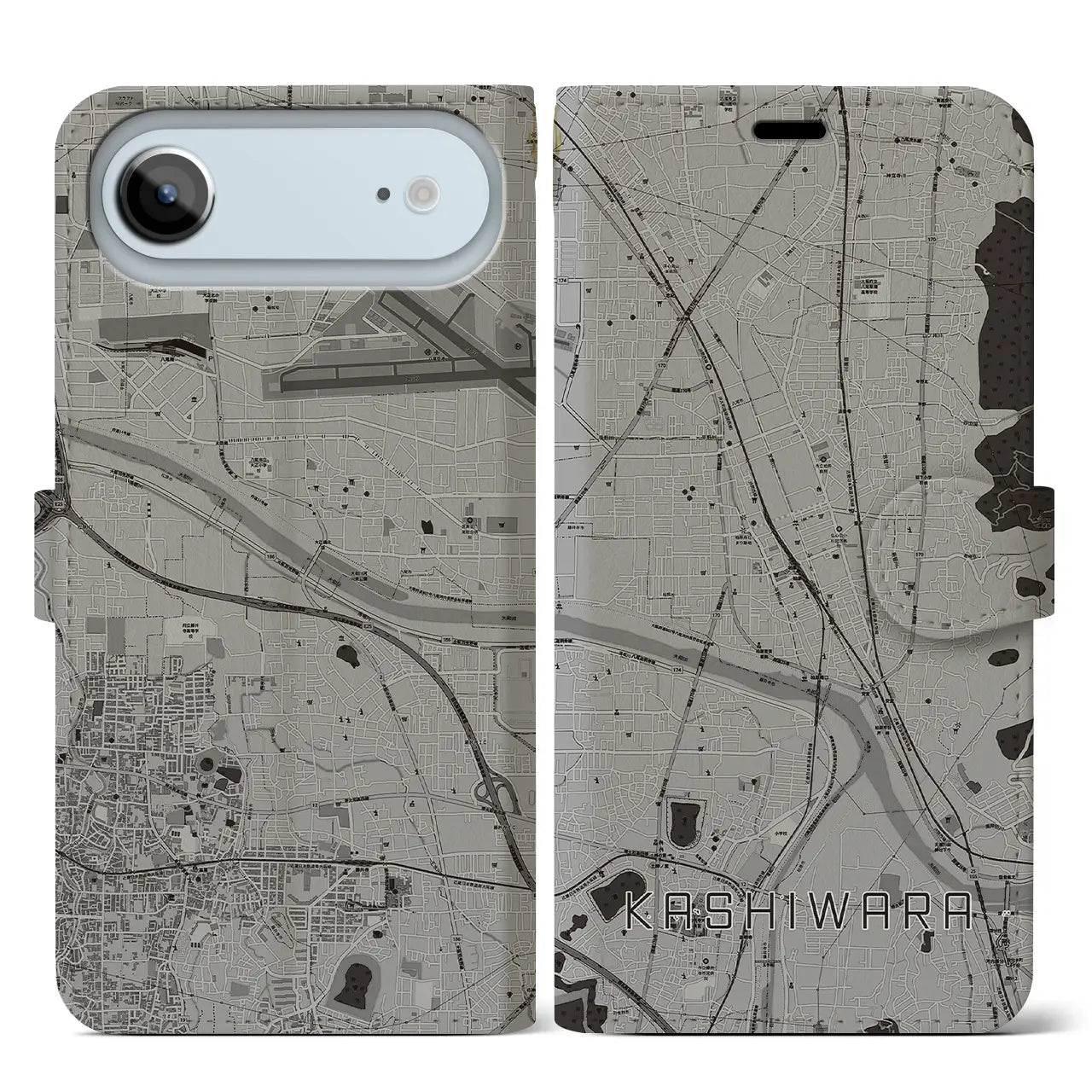 【柏原(大阪府)】地図柄iPhoneケース(手帳タイプ)