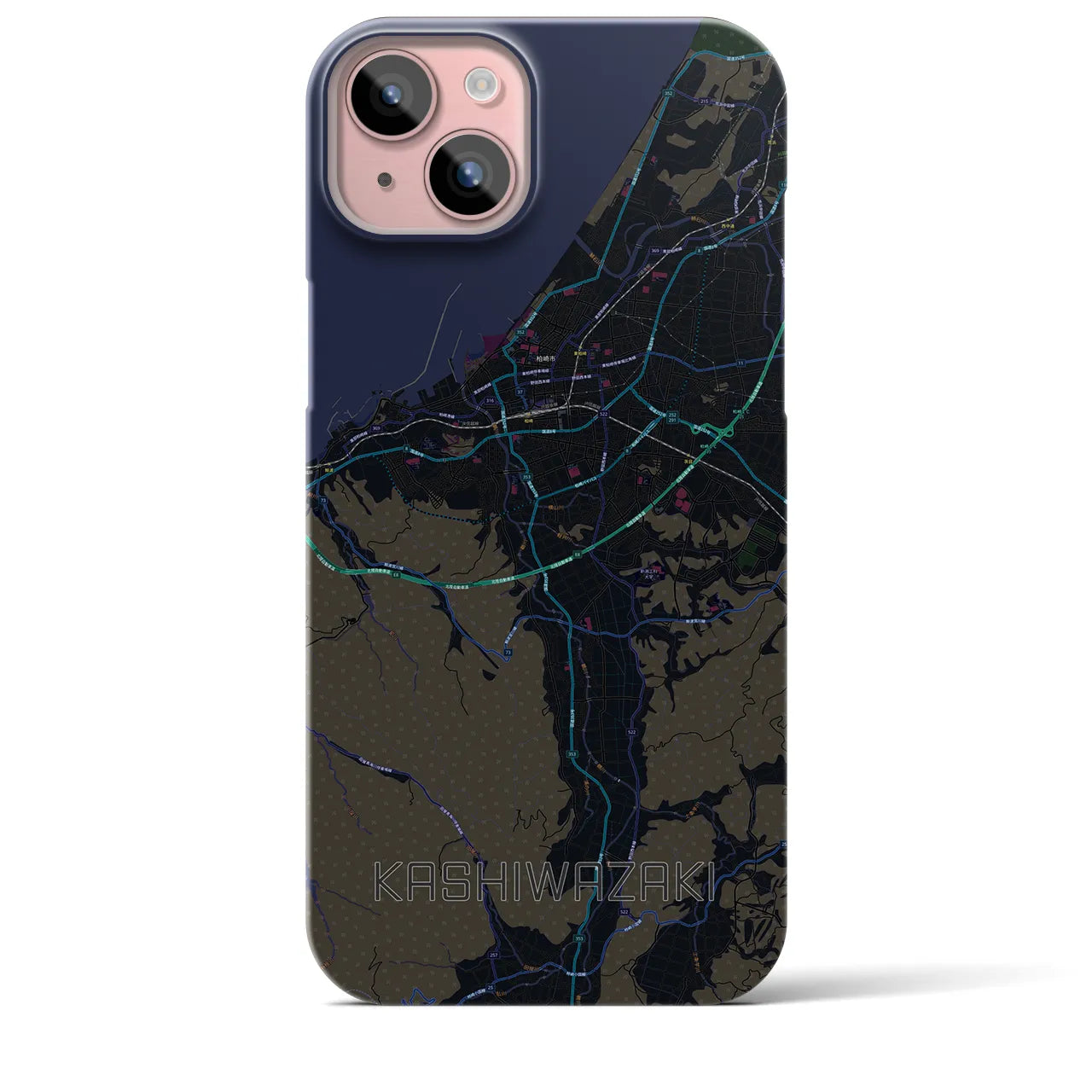 【柏崎(新潟県)】地図柄iPhoneケース(バックカバータイプ)