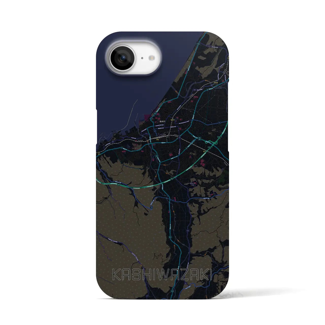 【柏崎(新潟県)】地図柄iPhoneケース(バックカバータイプ)