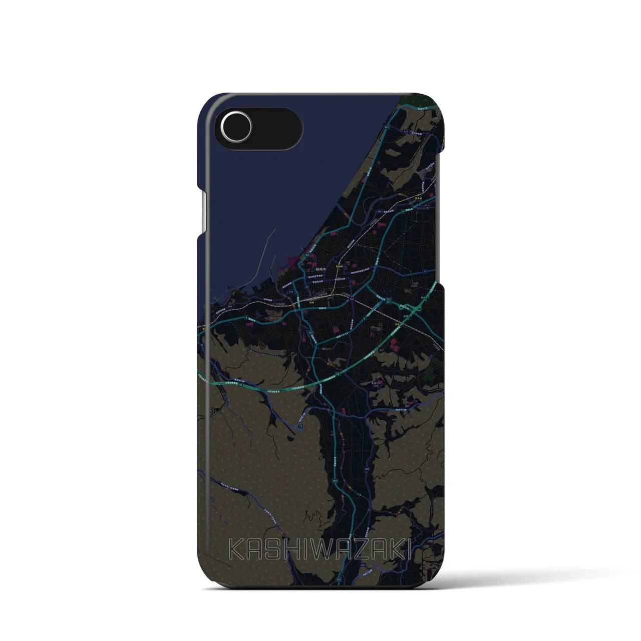 【柏崎(新潟県)】地図柄iPhoneケース(バックカバータイプ)