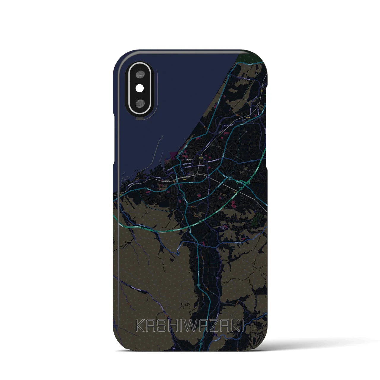 【柏崎(新潟県)】地図柄iPhoneケース(バックカバータイプ)