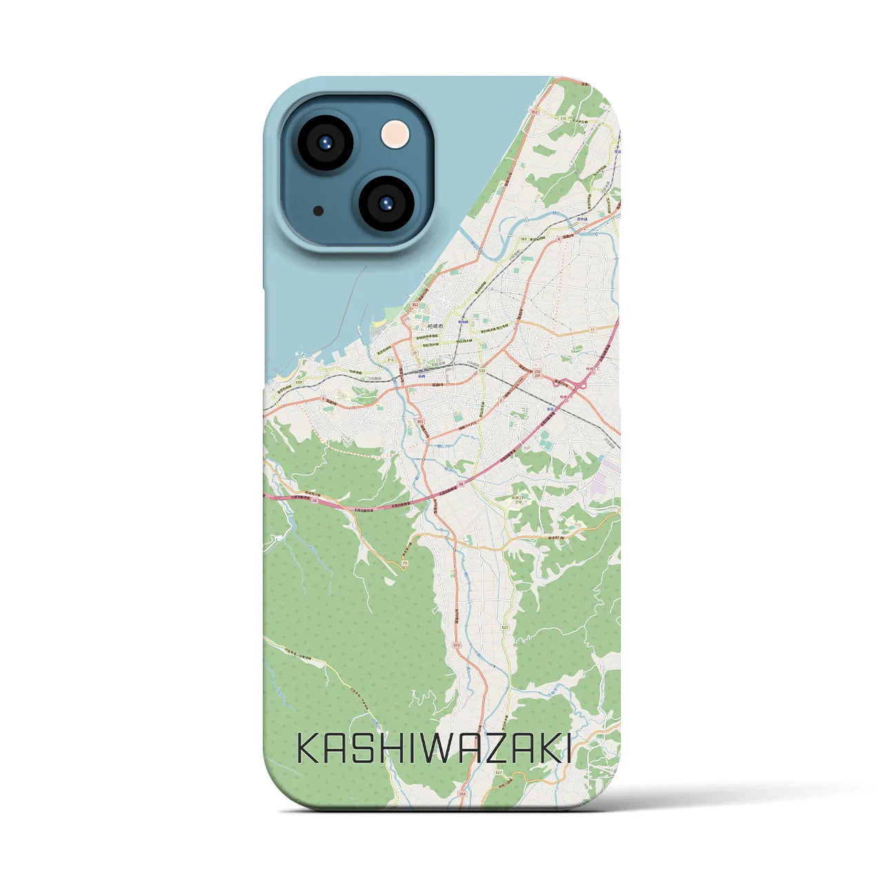 【柏崎(新潟県)】地図柄iPhoneケース(バックカバータイプ)
