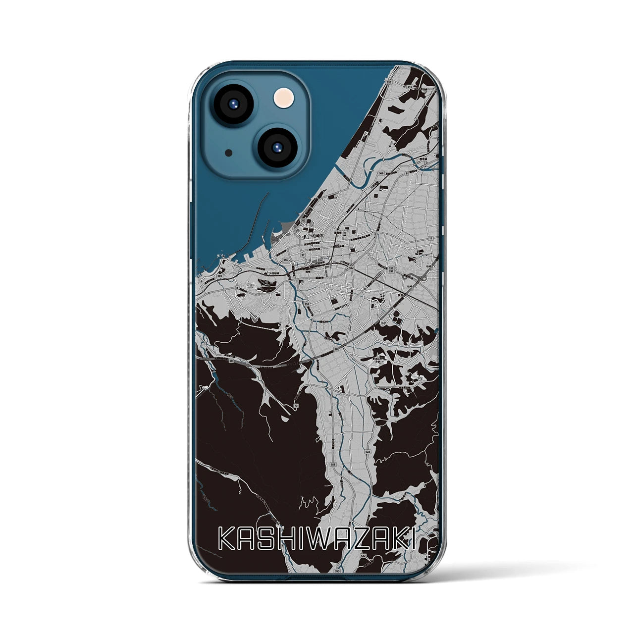 【柏崎(新潟県)】地図柄iPhoneケース(クリアタイプ)