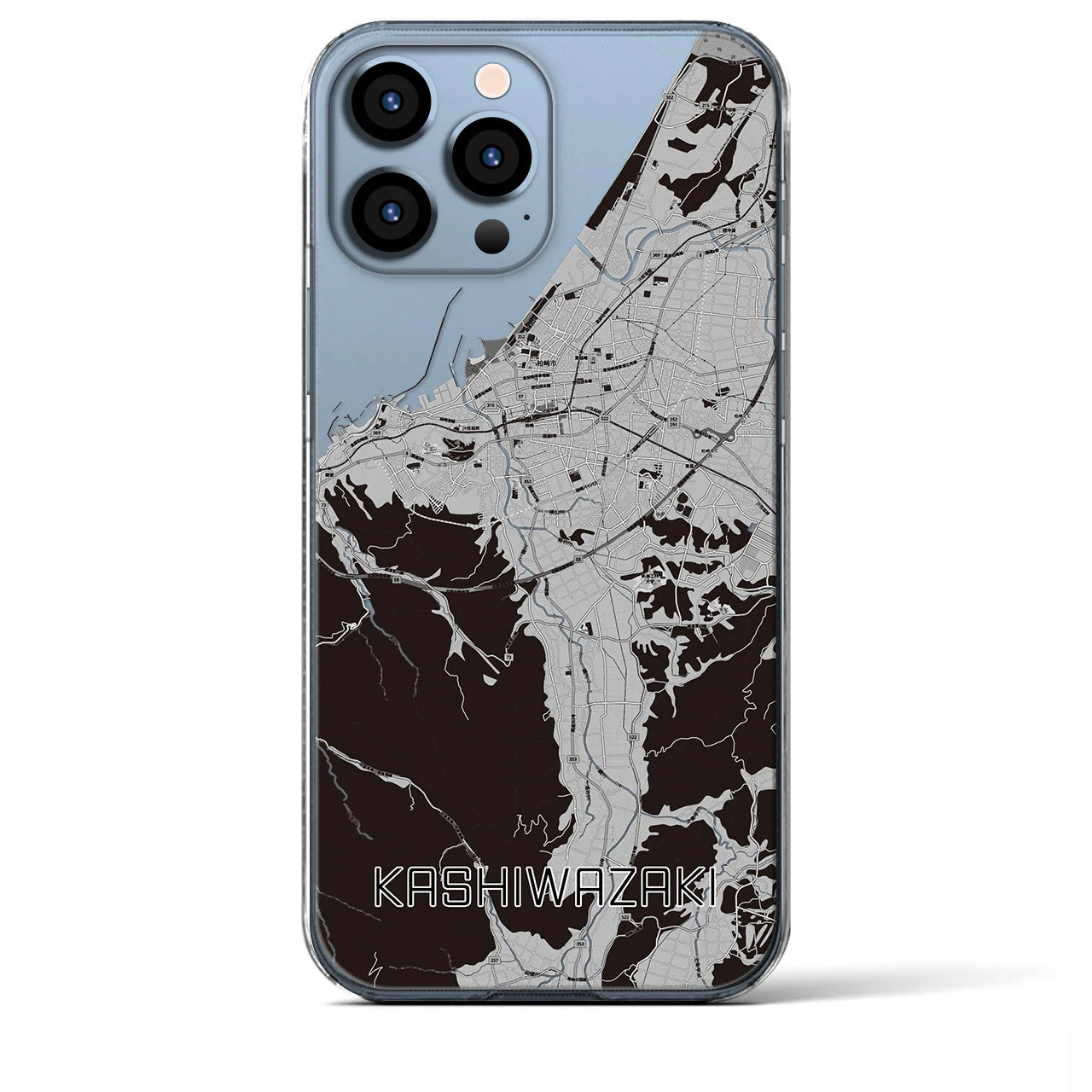 【柏崎(新潟県)】地図柄iPhoneケース(クリアタイプ)