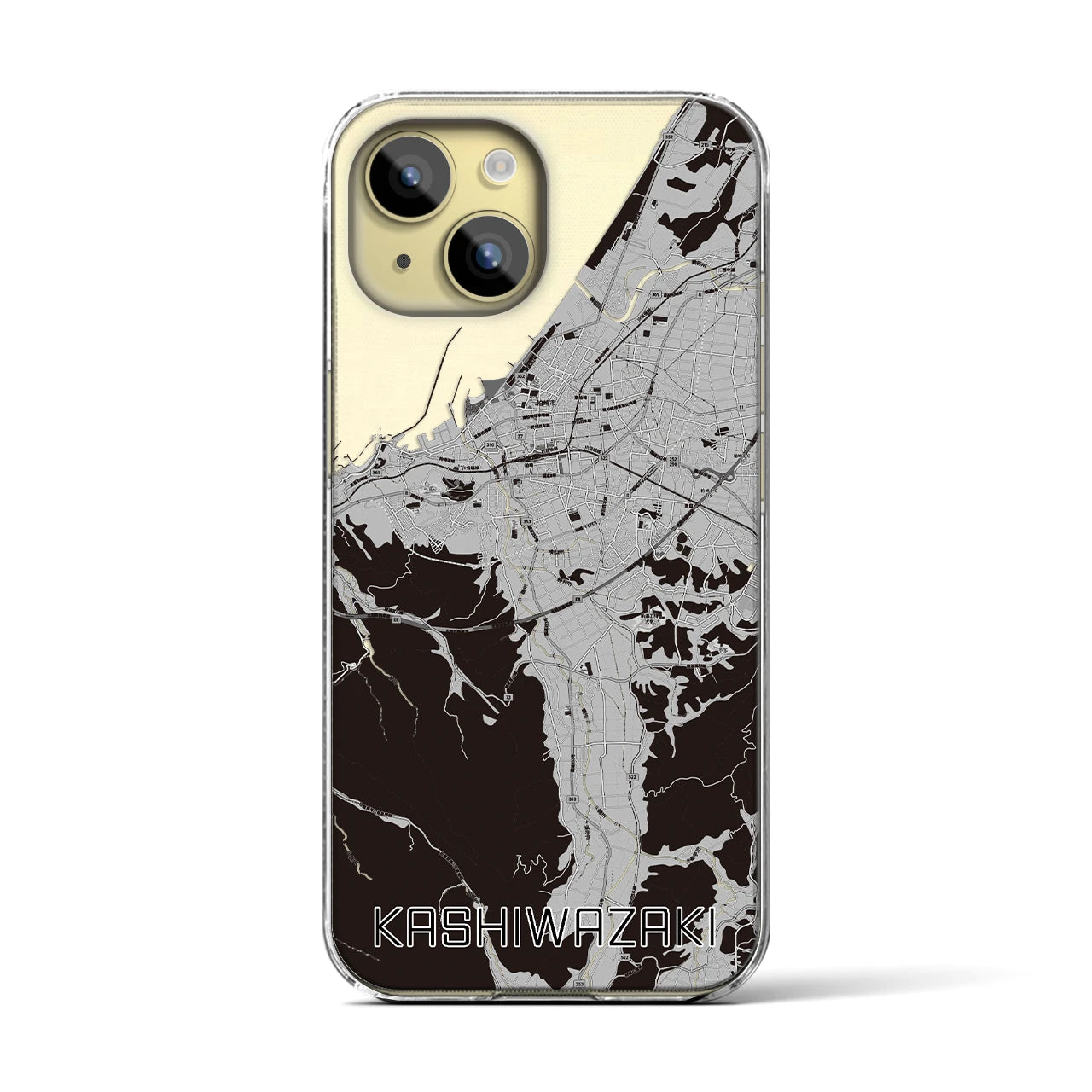 【柏崎(新潟県)】地図柄iPhoneケース(クリアタイプ)